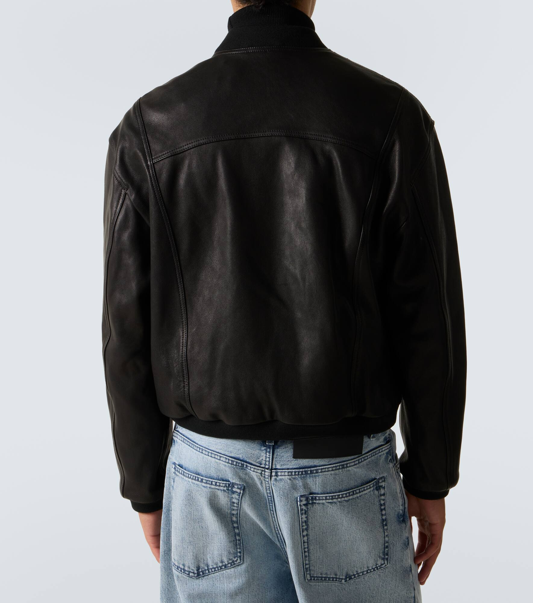 Leather bomber jacket - 4