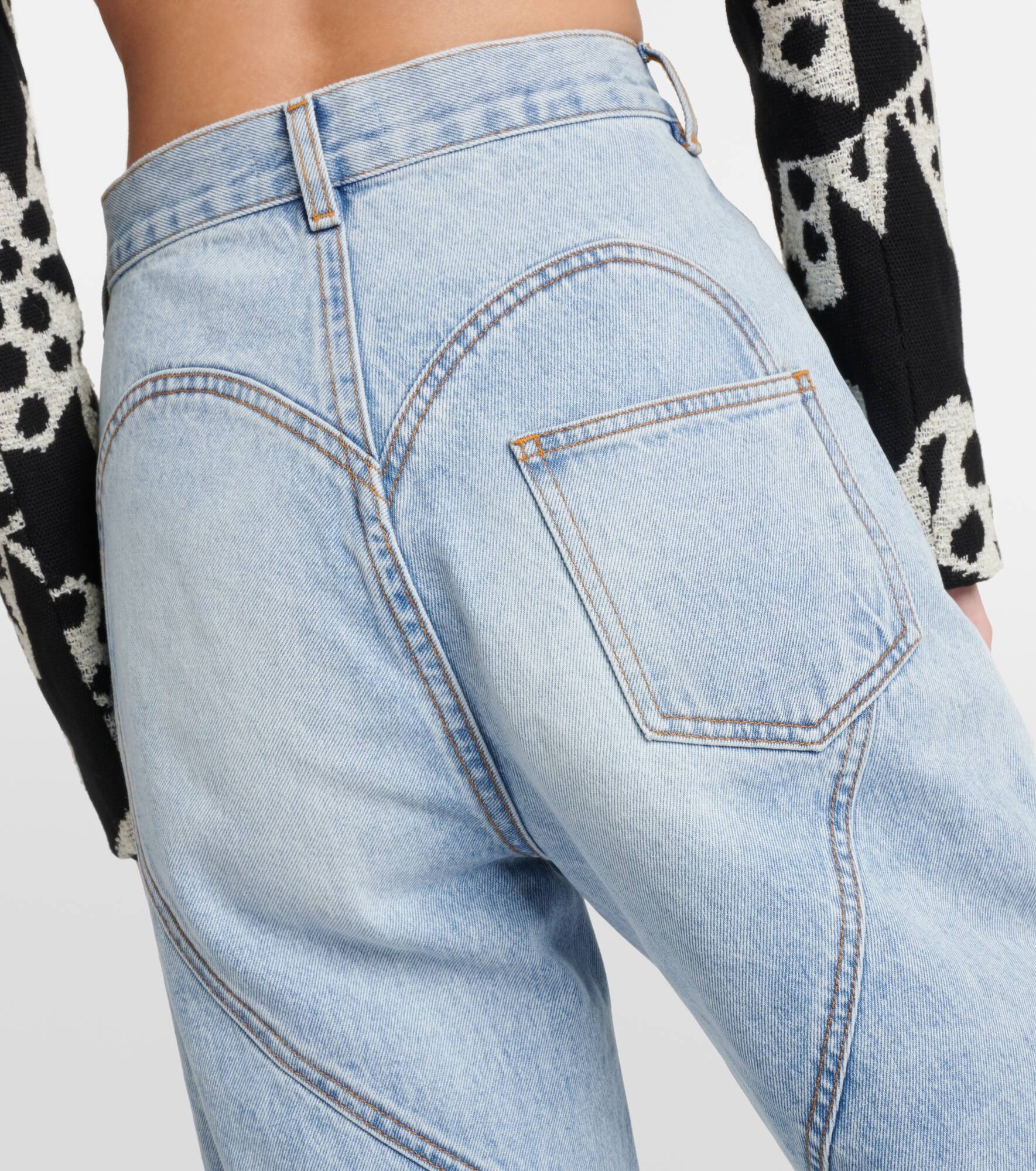 Crystal-embellished straight jeans - 6