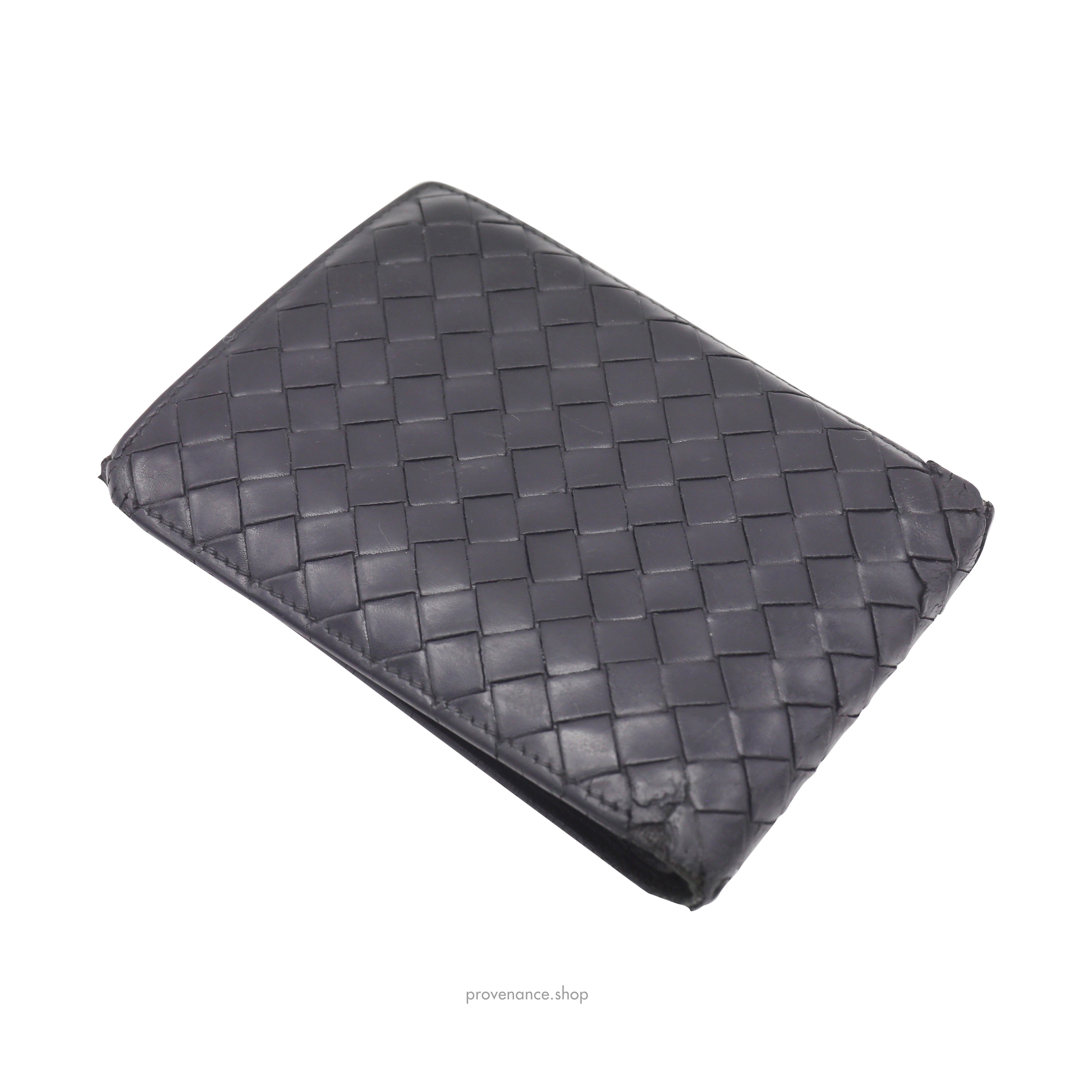 Bottega Veneta Bifold Wallet - Black Intrecciato Leather - 4