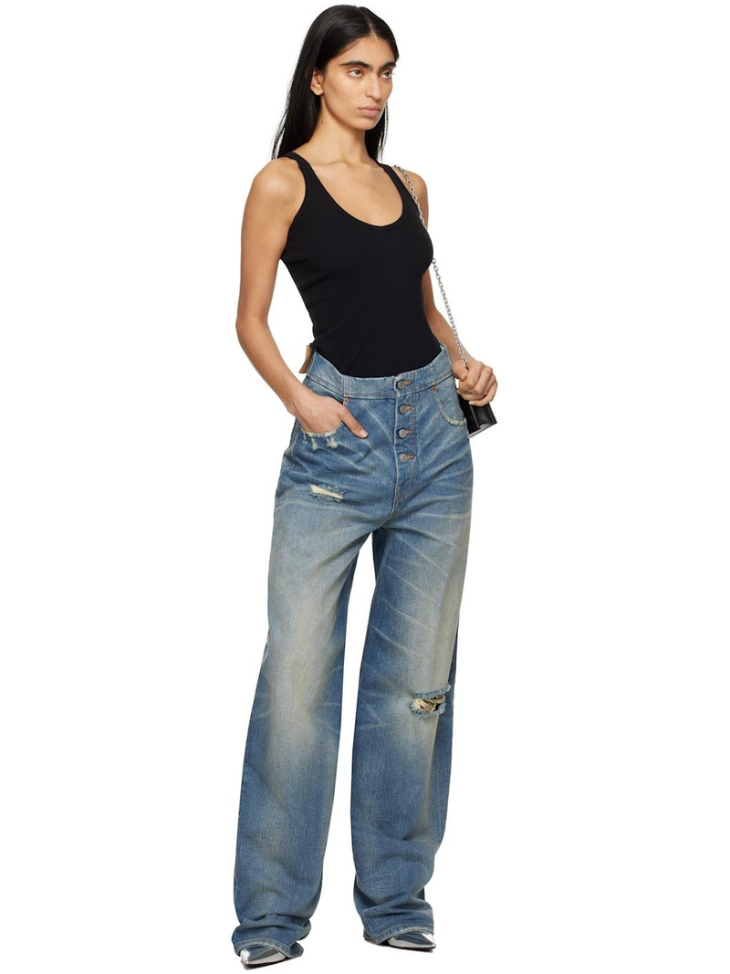 MM6 Maison Margiela Blue Distressed 5 Pockets Jeans outlook