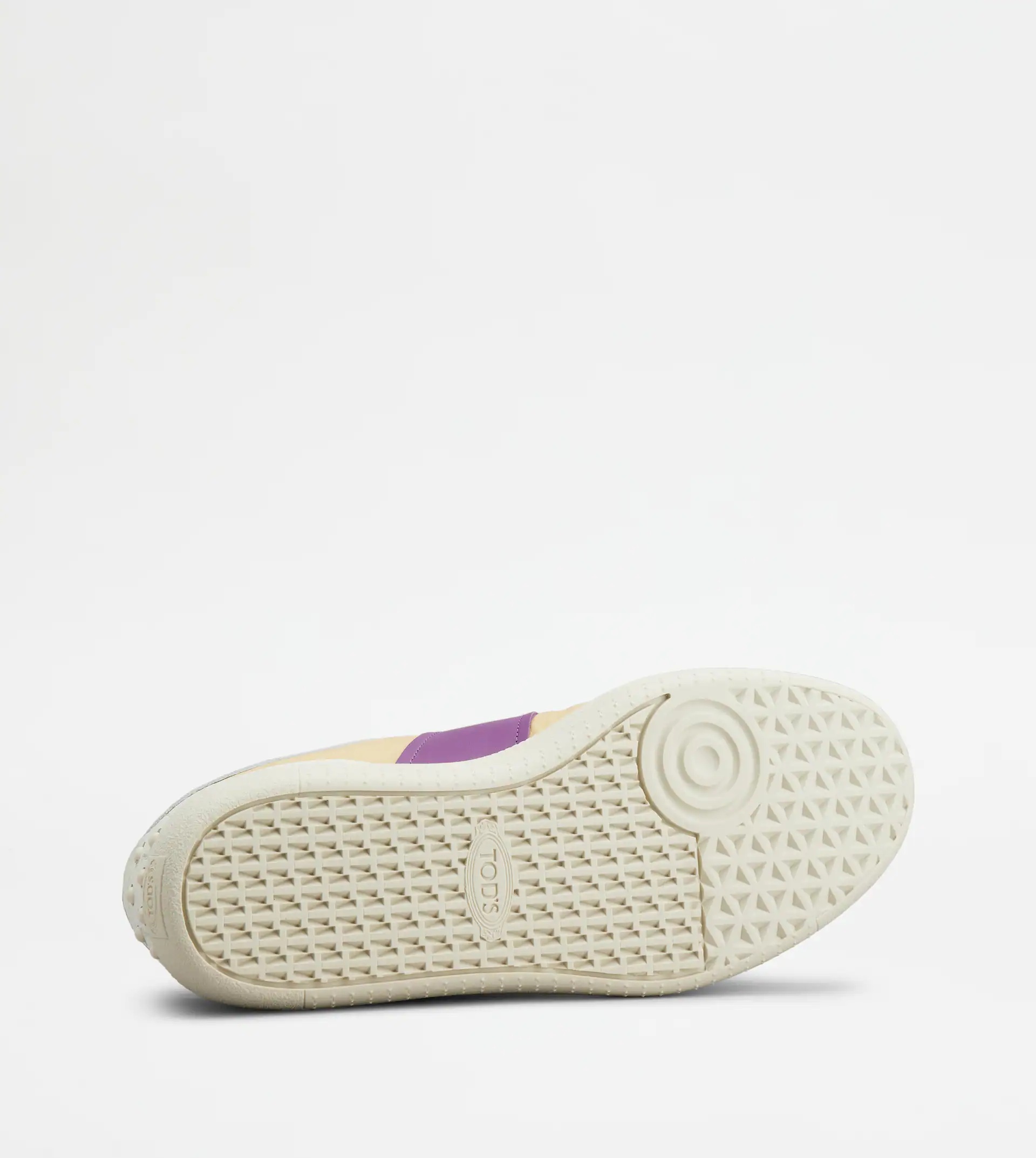 TOD'S TABS SNEAKERS IN LEATHER - OFF WHITE, VIOLET, WHITE - 4