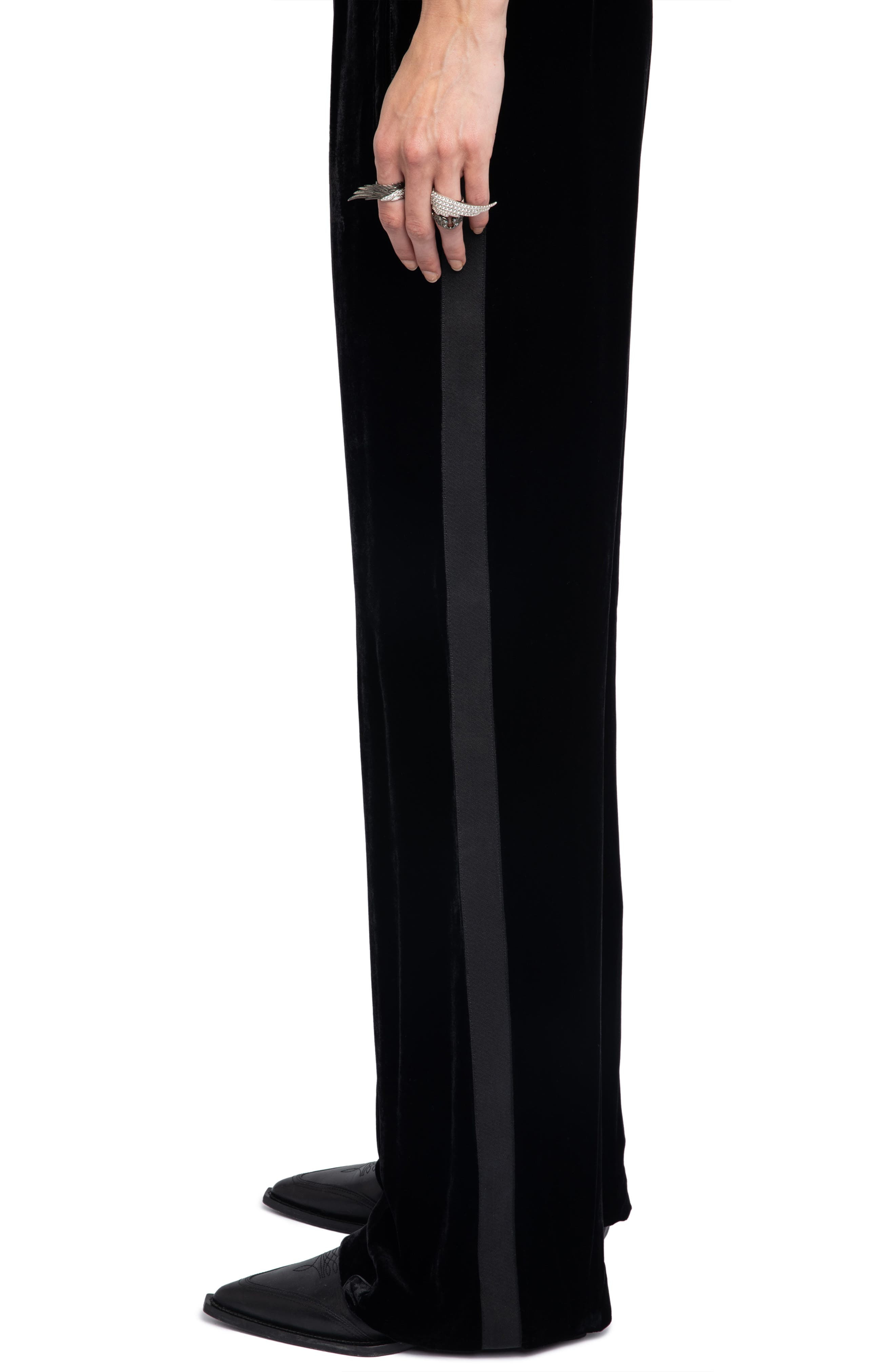 Zadig & Voltaire Poma Velvet Drawstring Pants in Black at Nordstrom - 4