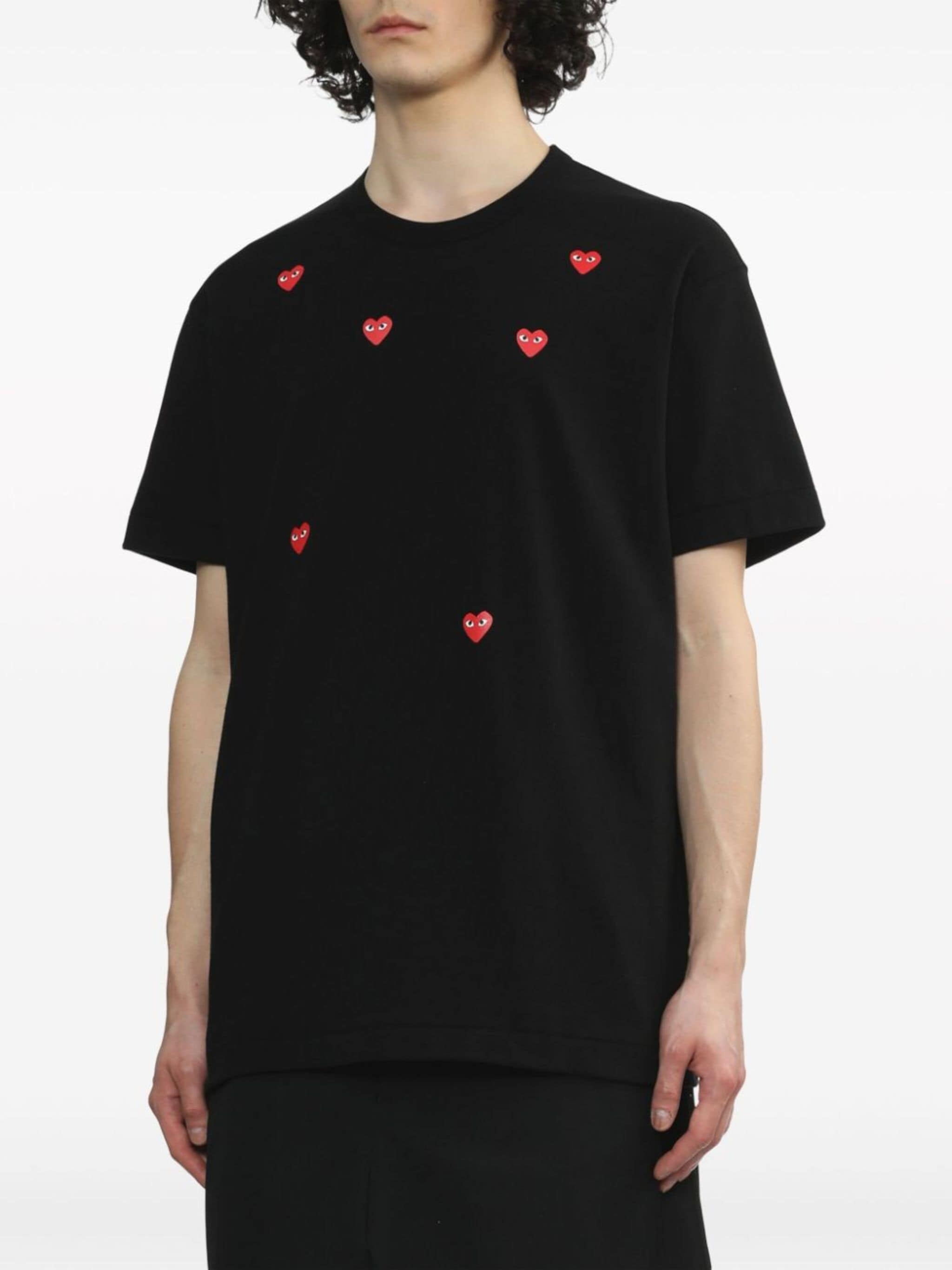Scattered Hearts cotton T-shirt - 4