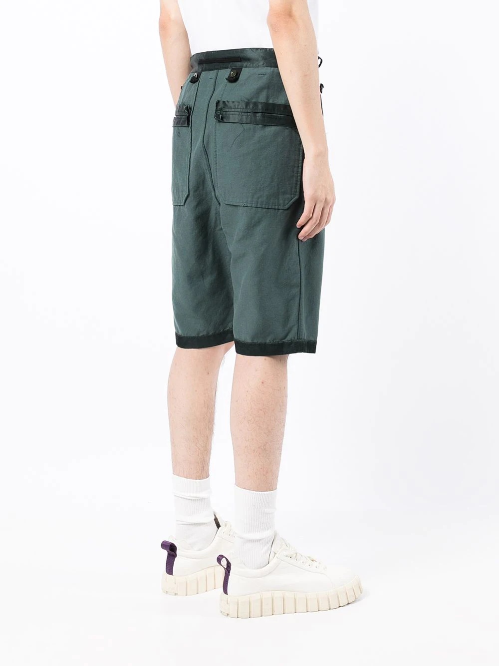 logo-patch cotton-blend Bermuda shorts - 4