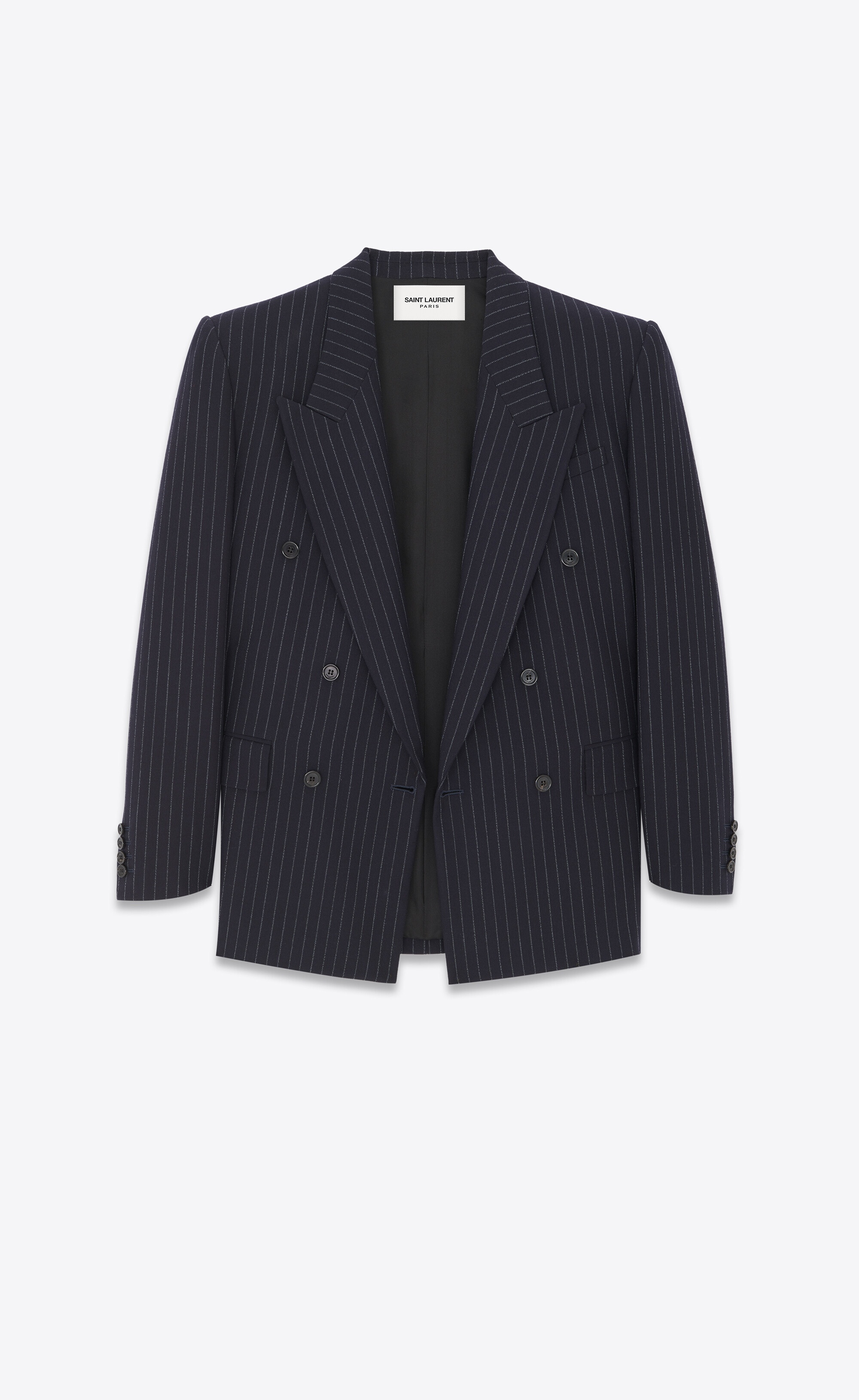 oversized jacket in striped wool flannel - 1