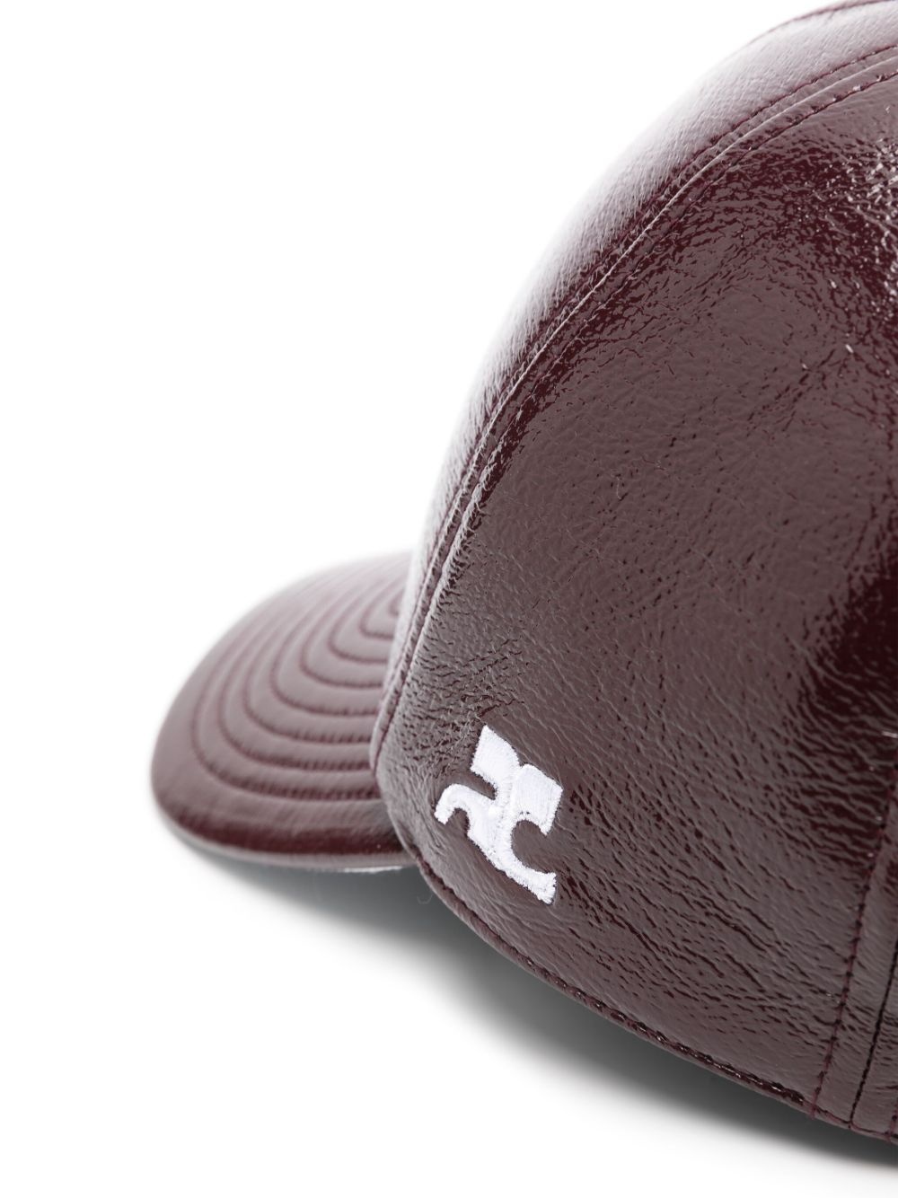 logo-embroidered patent cap - 2