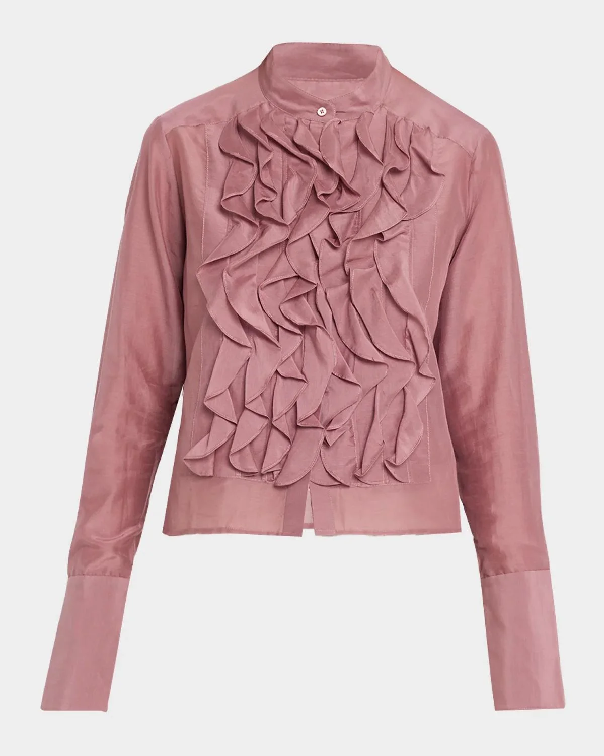 Patti Ruffle Cotton-Silk Blouse - 1