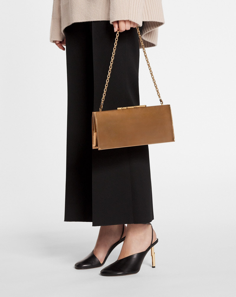 SEQUENCE BY LANVIN METALLIC LEATHER CLUTCH BAG 2