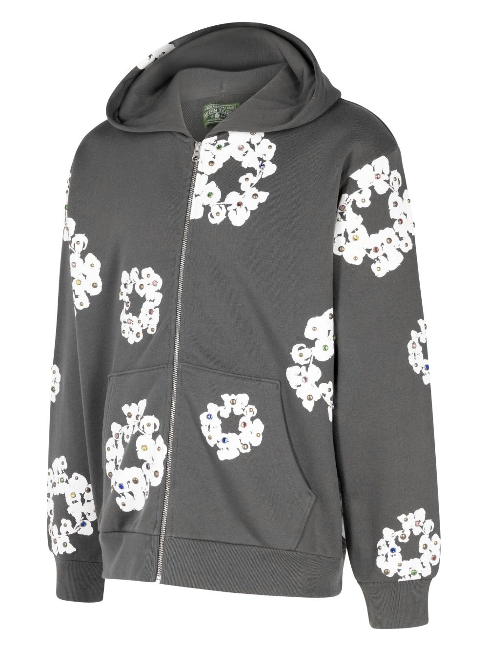 Rhinestone Wreath zip hoodie - 3