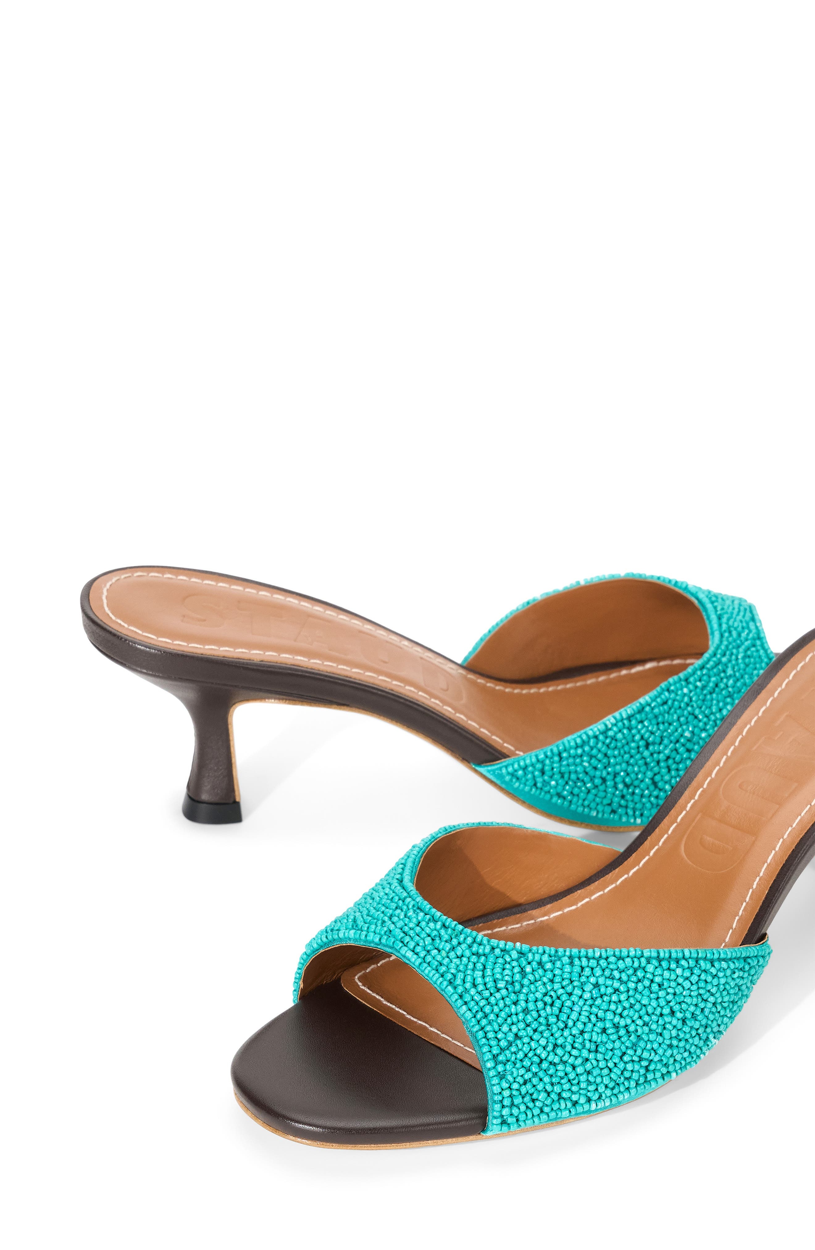 STAUD Brigitte Slide Sandal in Teal at Nordstrom - 5