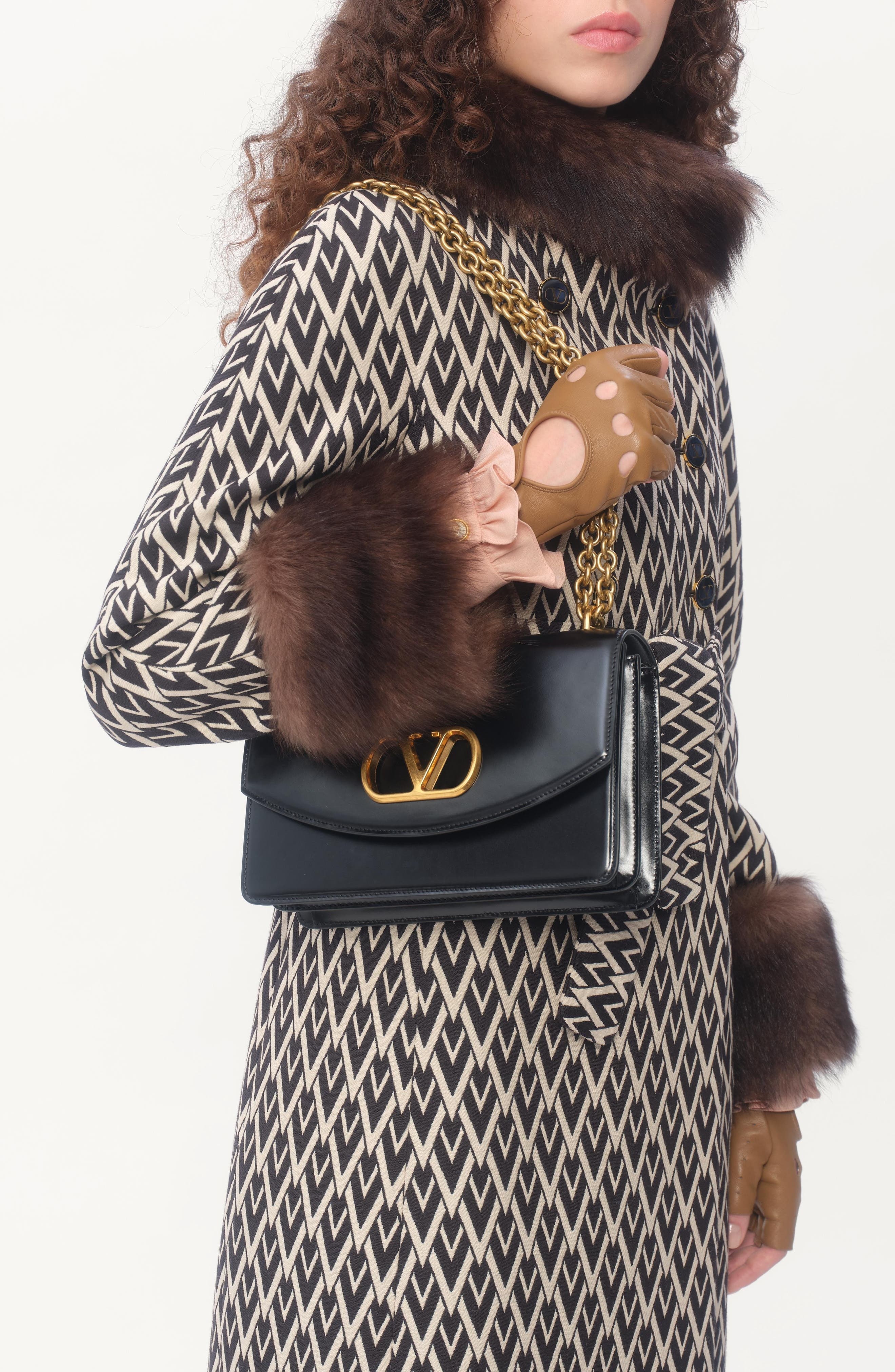 Valentino Garavani Vain VLOGO Leather Shoulder Bag in Black at Nordstrom - 3