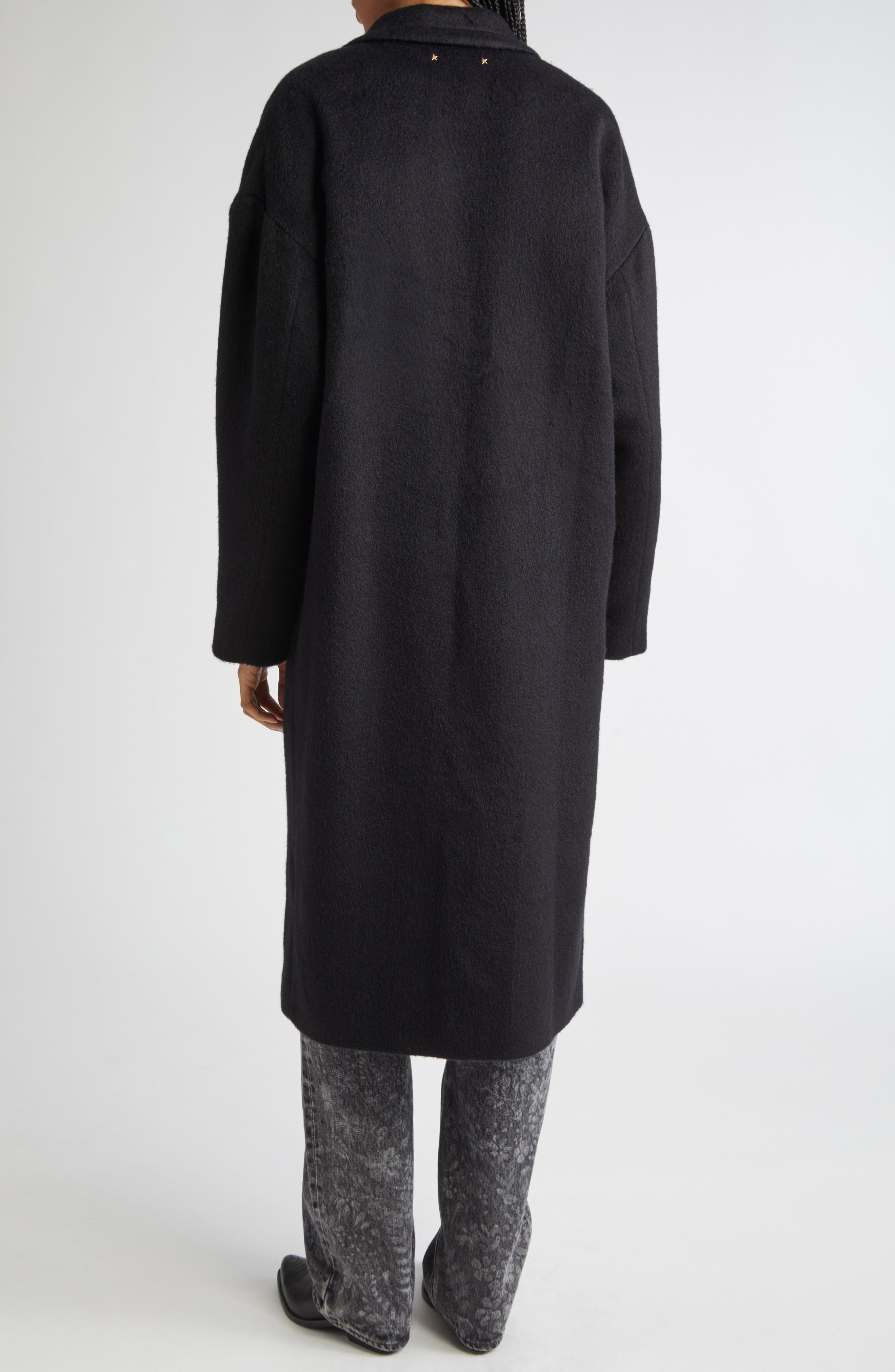 Golden Goose Single Breaste Wool Blend Coccon Coat in Black at Nordstrom - 3