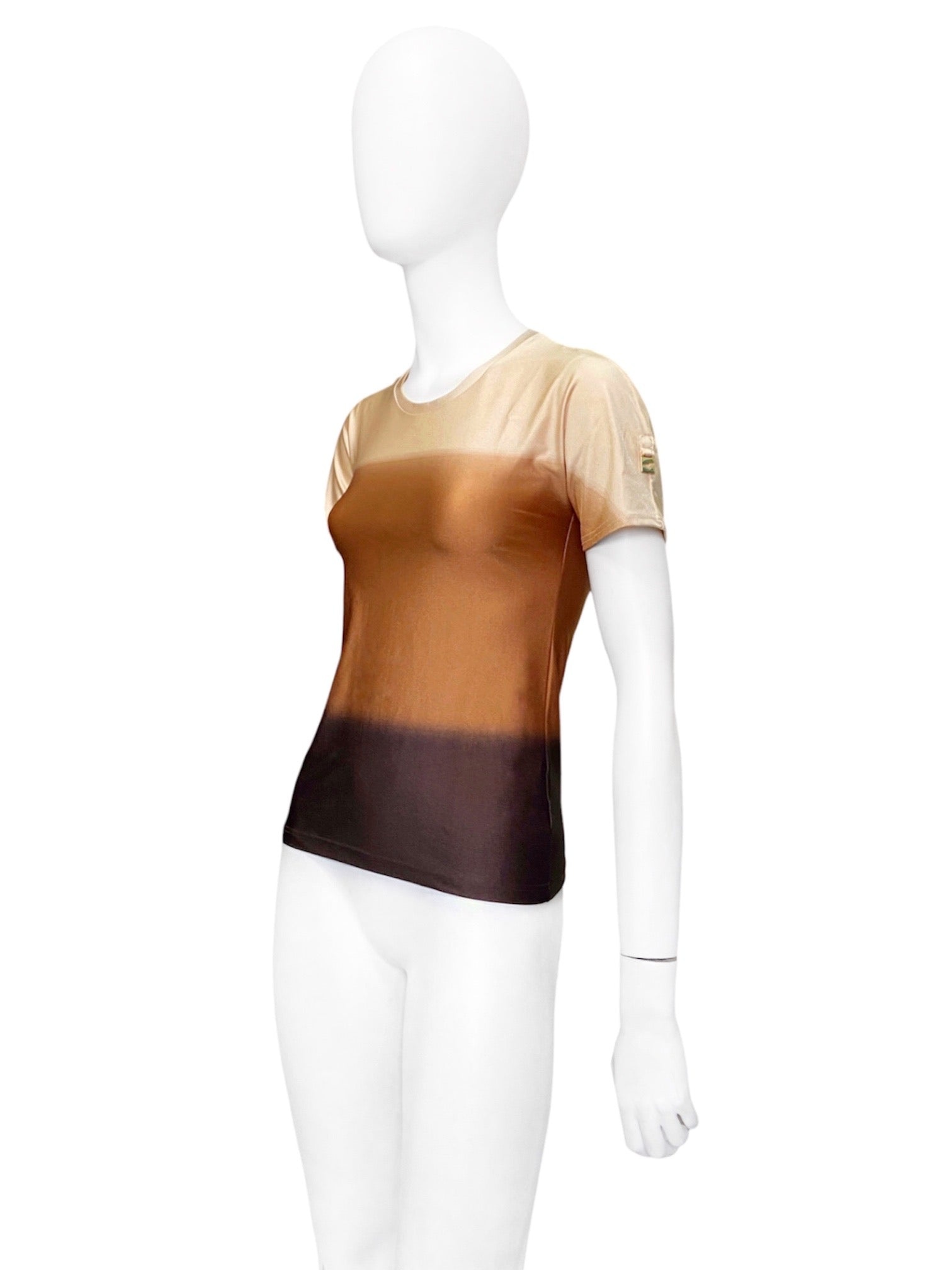 Gucci Spring 1997 Tom Ford Beige Ombré Tee S - 3