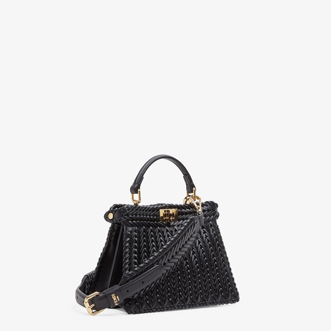 Iconic Peekaboo ISeeU bag in an ideal, compact size. Made of black leather with borders and front pa - 6