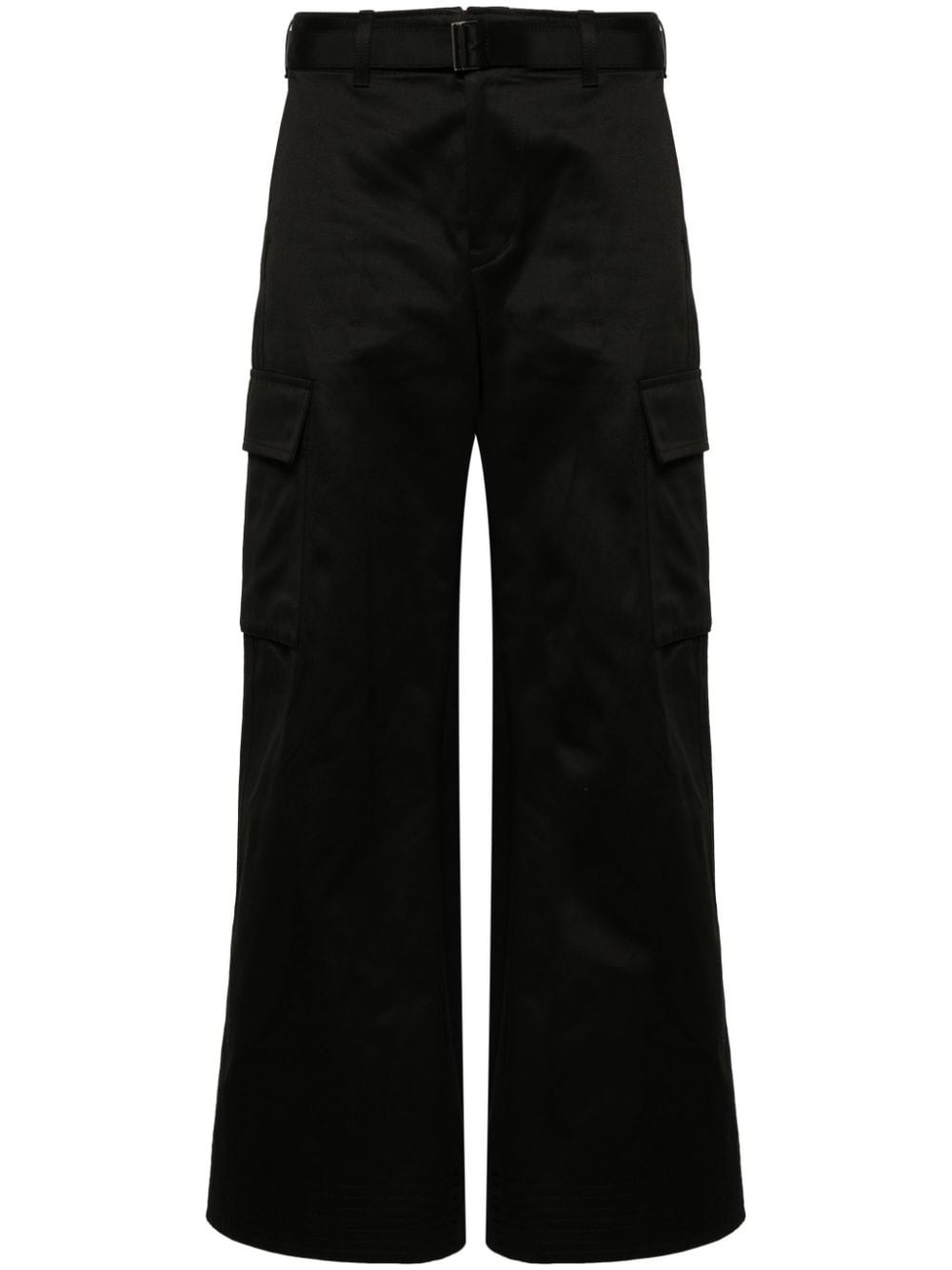 belted wide-leg cargo trousers - 1