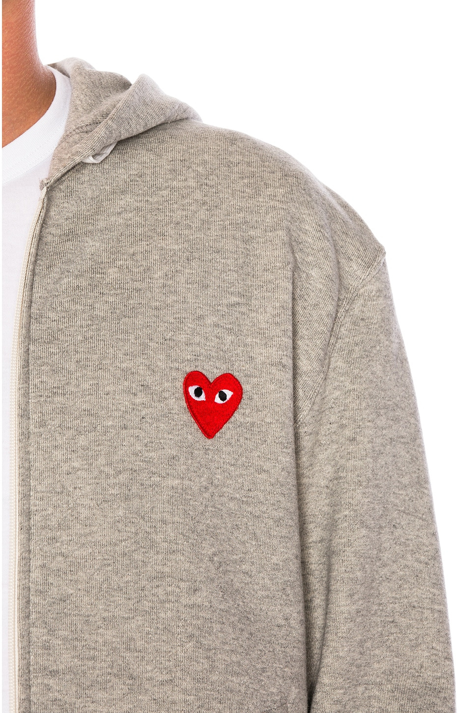 Red Emblem Zip Cotton Hoodie - 6