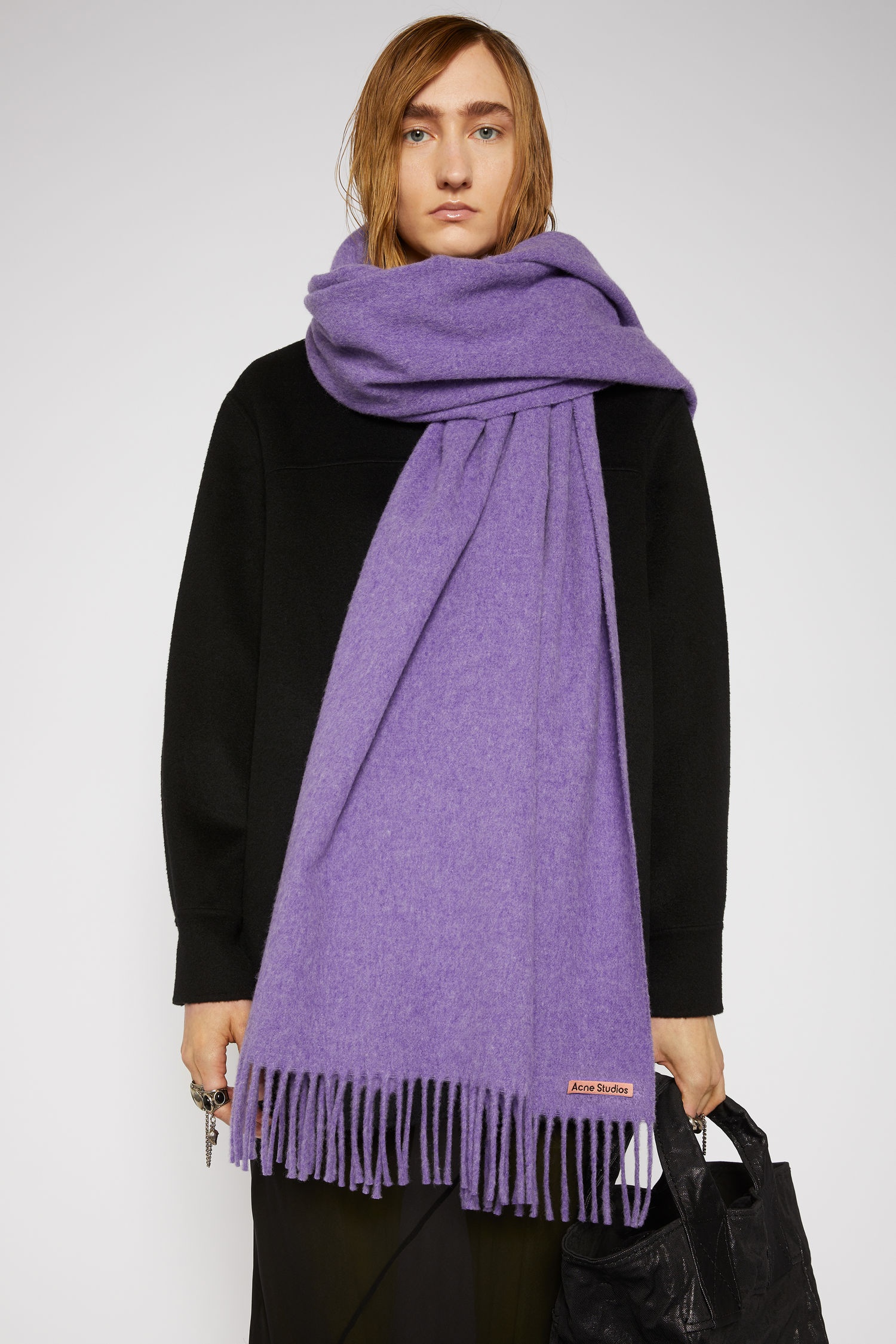 Oversized scarf lilac purple - 3