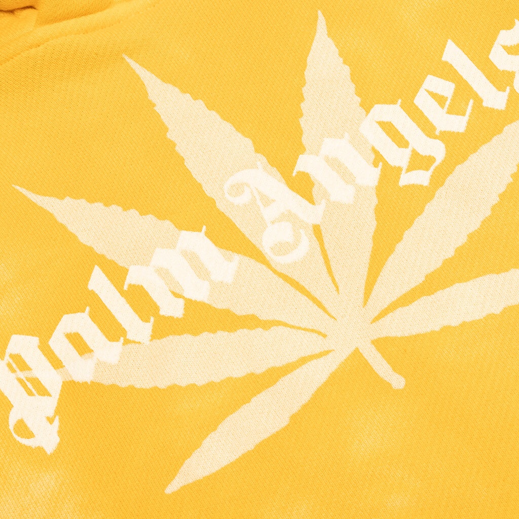 PALM ANGELS LEAF TIE DYE HOODIE - YELLOW - 3