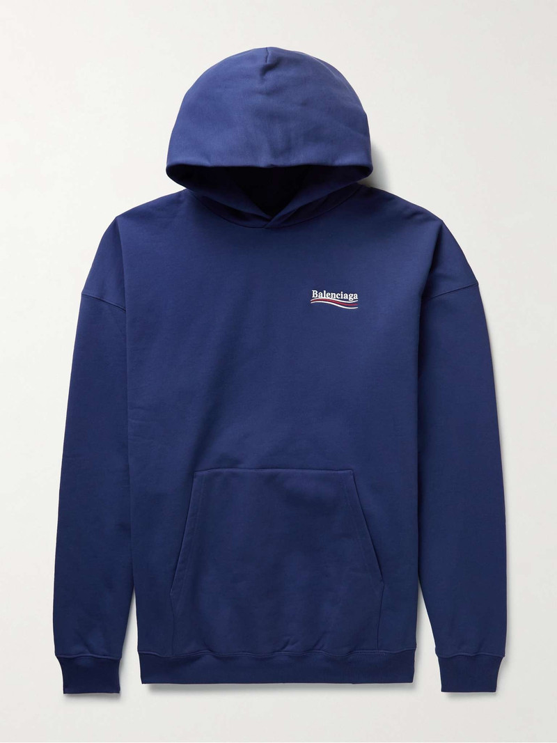 Men's Political Campaign Hoodie Medium - 태평양 블루 / 화이트 - 1