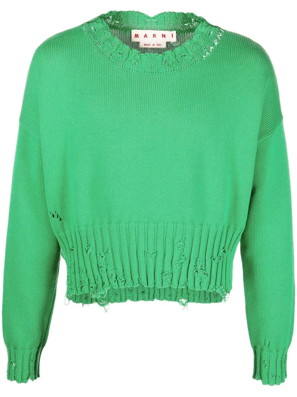 distressed-effect cropped jumper - 1