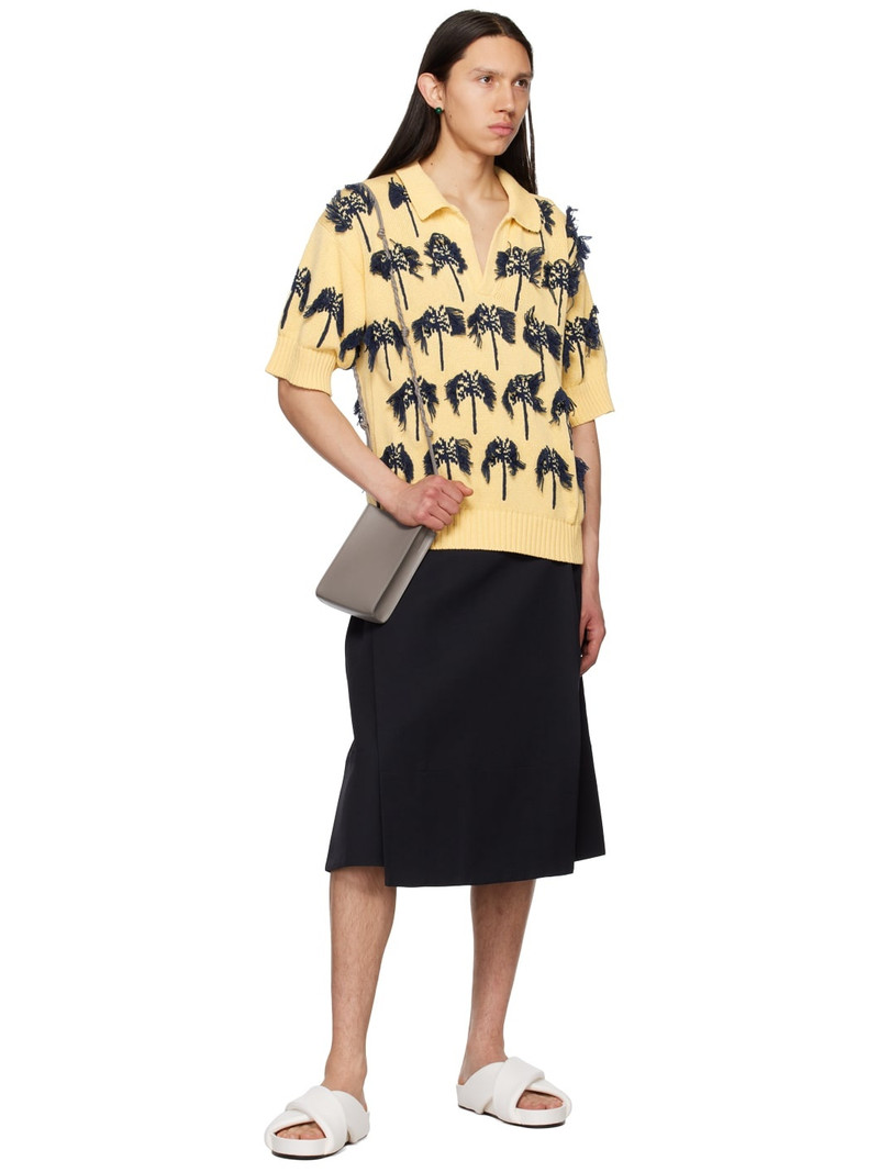 Jil Sander Yellow Jacquard Polo outlook