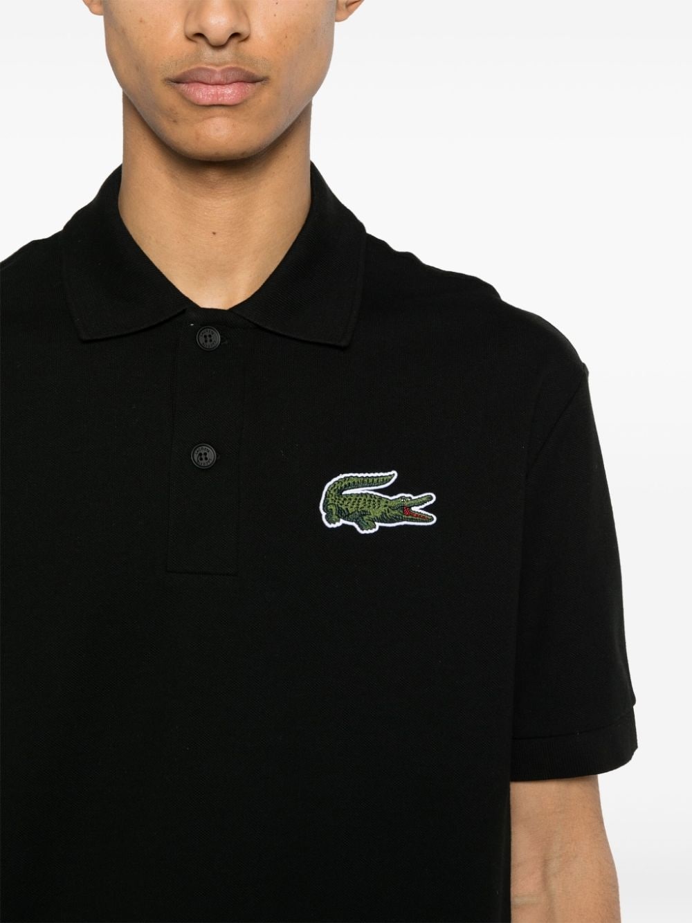 logo-patch cotton polo shirt - 6