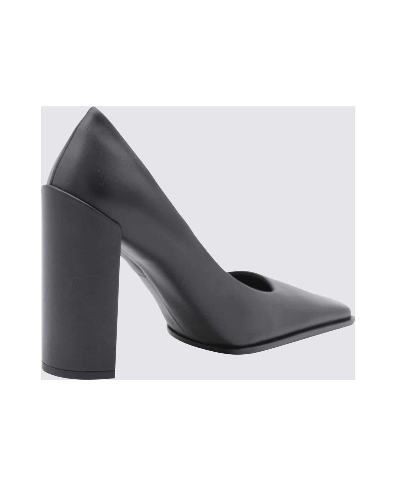 Black Leather Pumps - 3