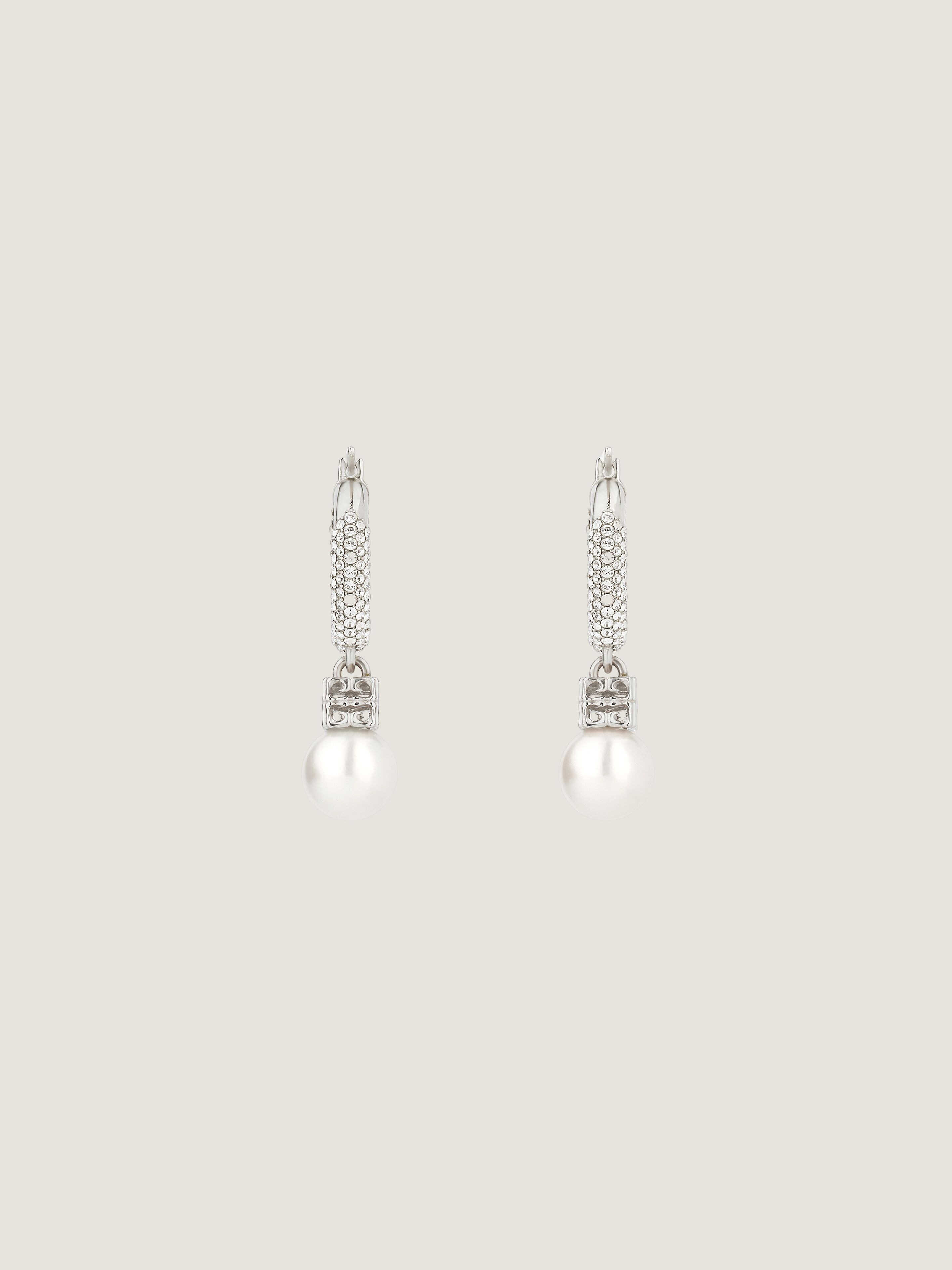 PEARL EARRINGS IN METAL WITH CRYSTALS - 4