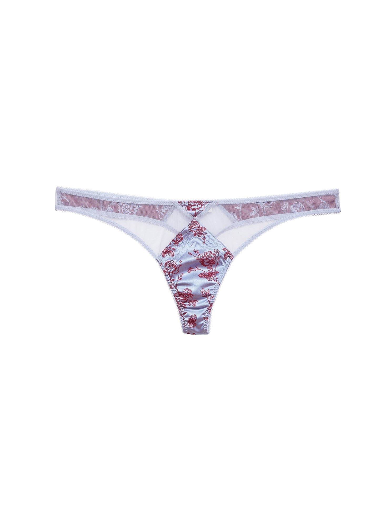 Rose Jacquard Top Stitch Thong - 3