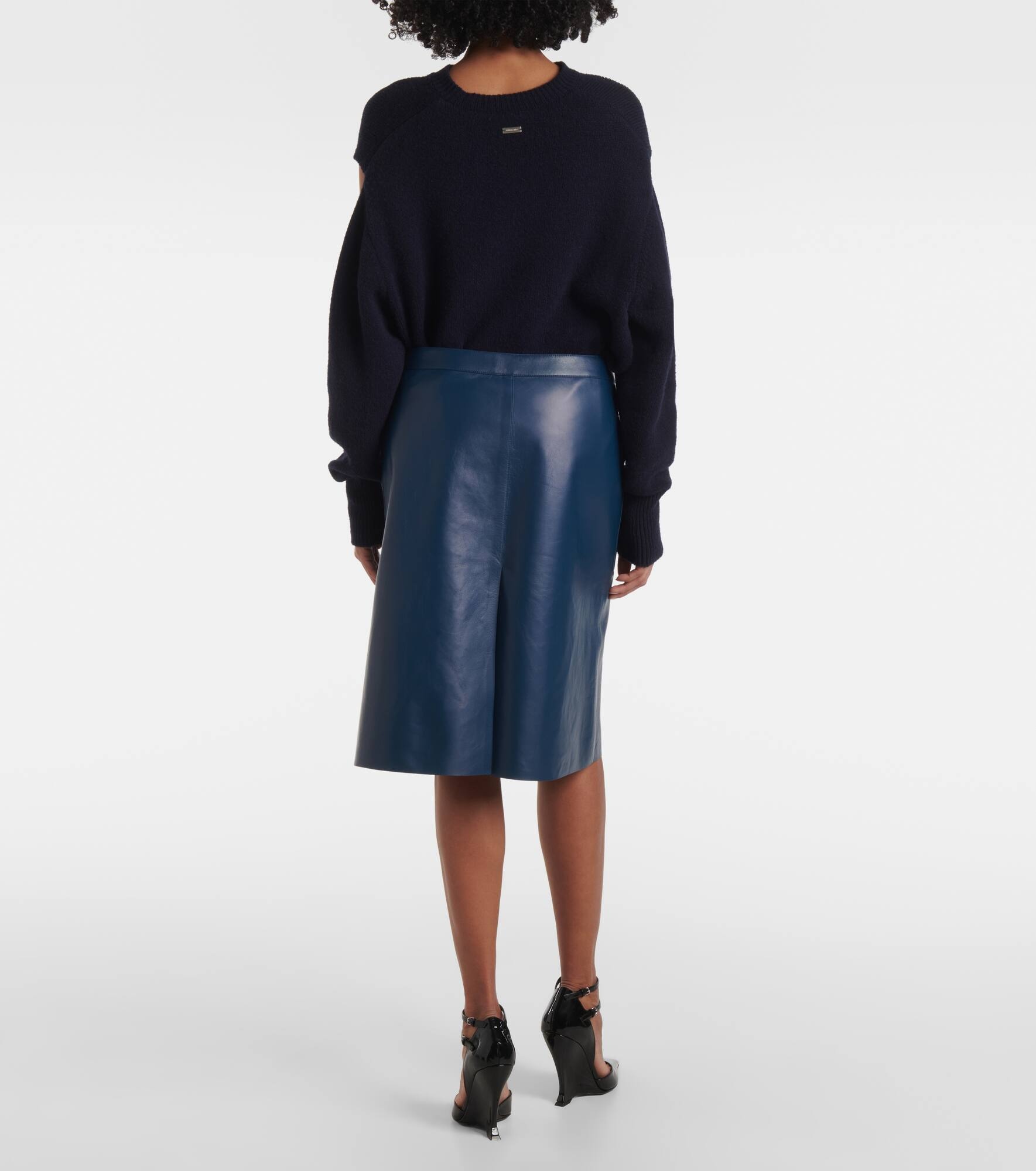 Leather pencil skirt - 3