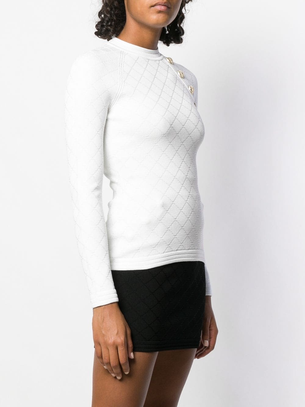 button-embellished knitted top - 3