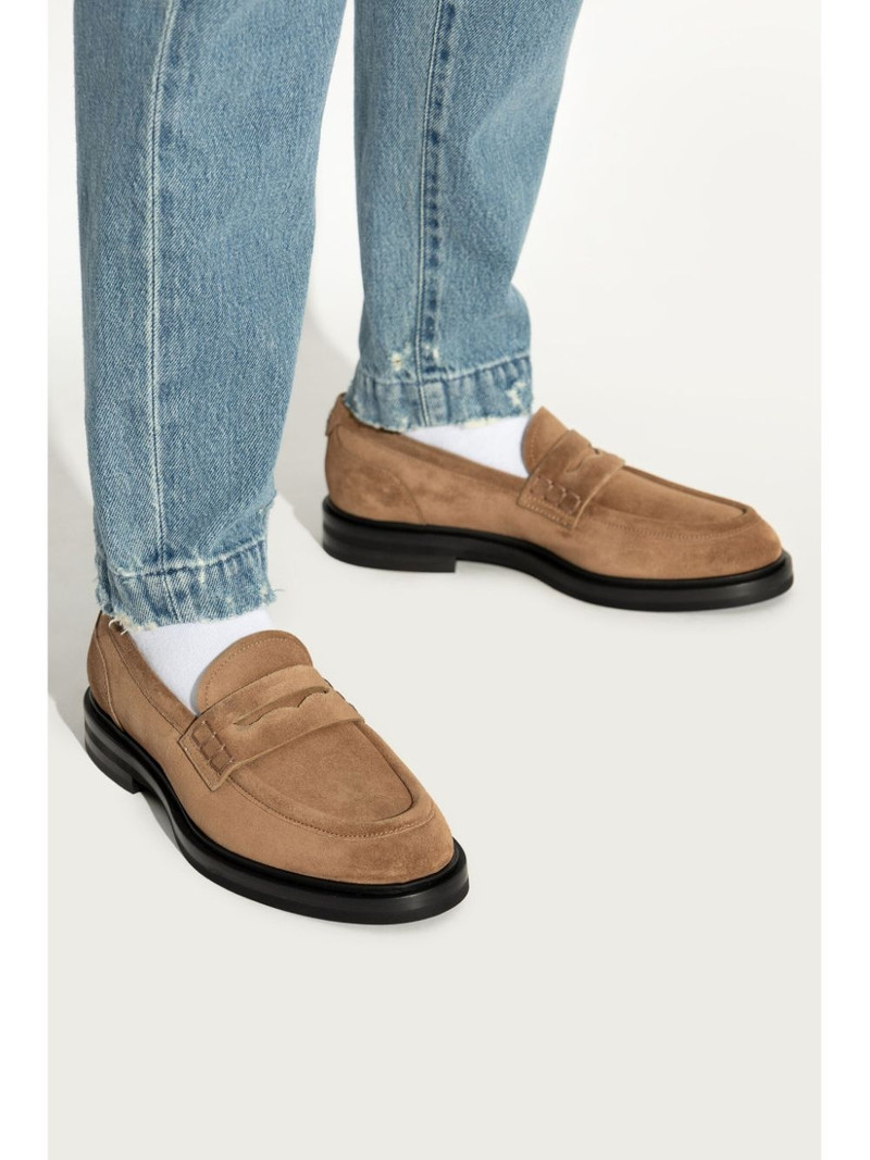 Dolce & Gabbana logo-plaque suede loafers outlook