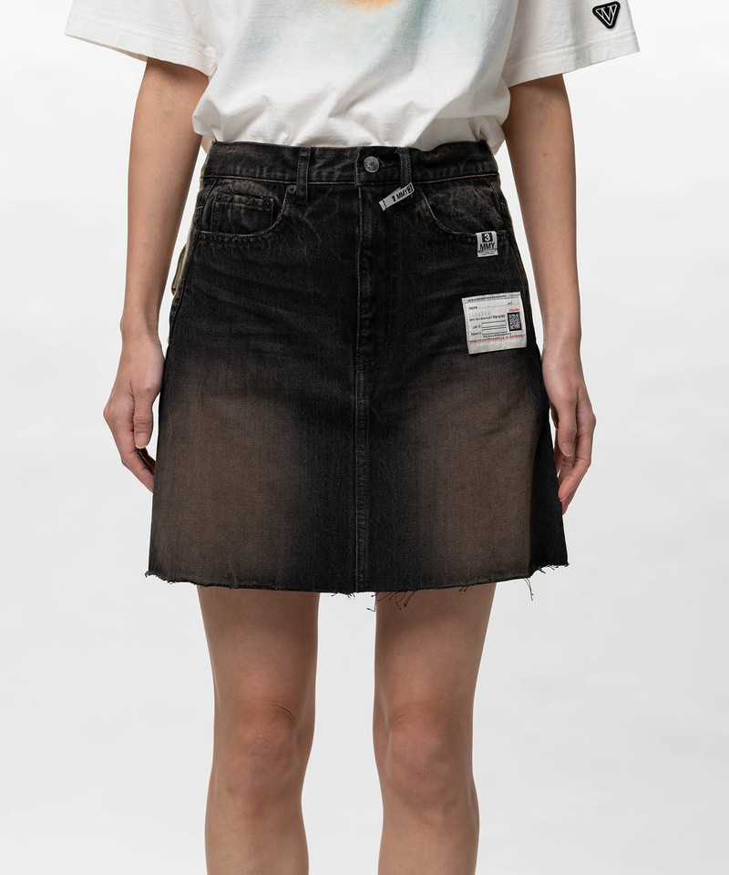 Front Back Combined Denim Shorts 8