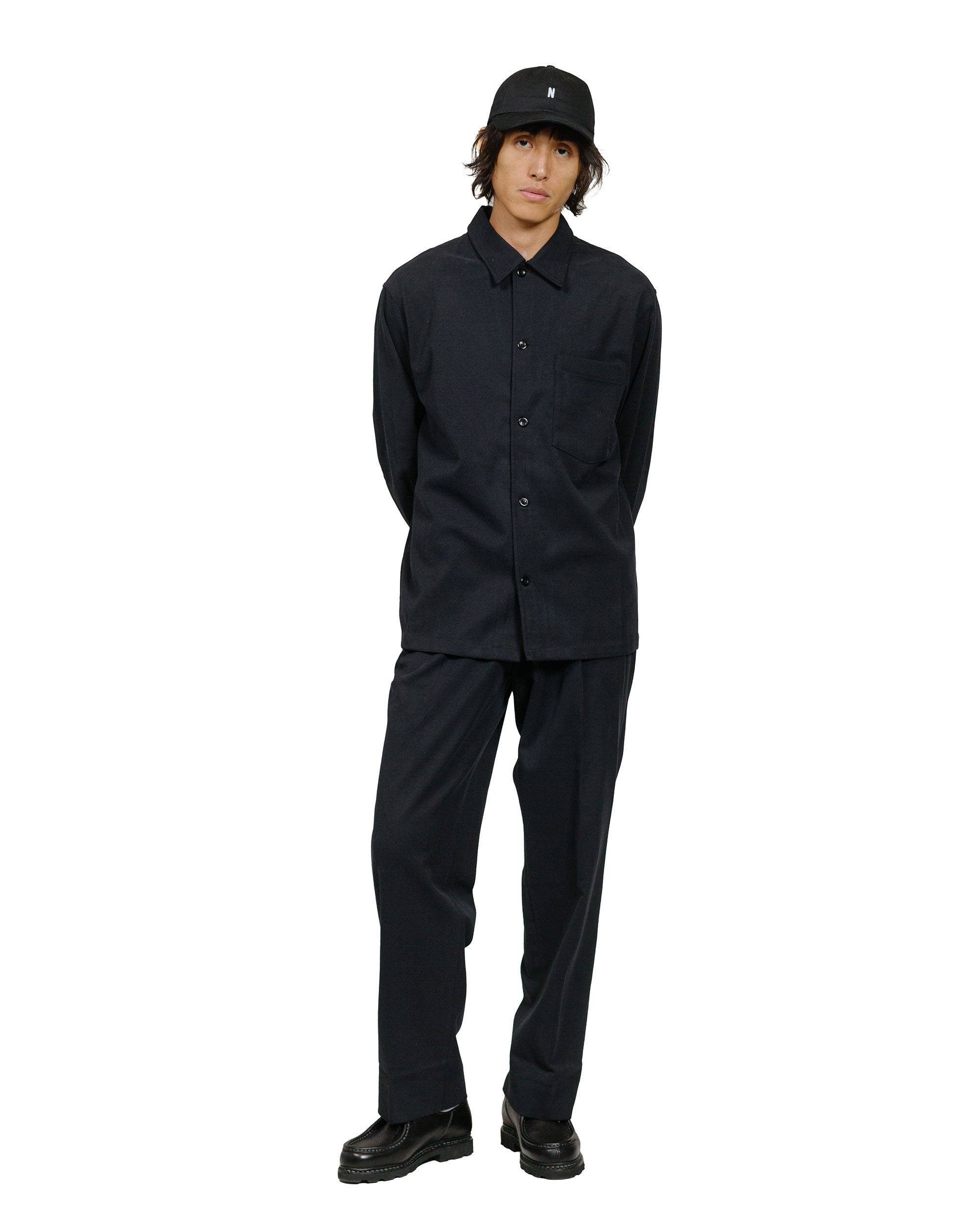 Carsten Cotton Wool LS Shirt Black - 4