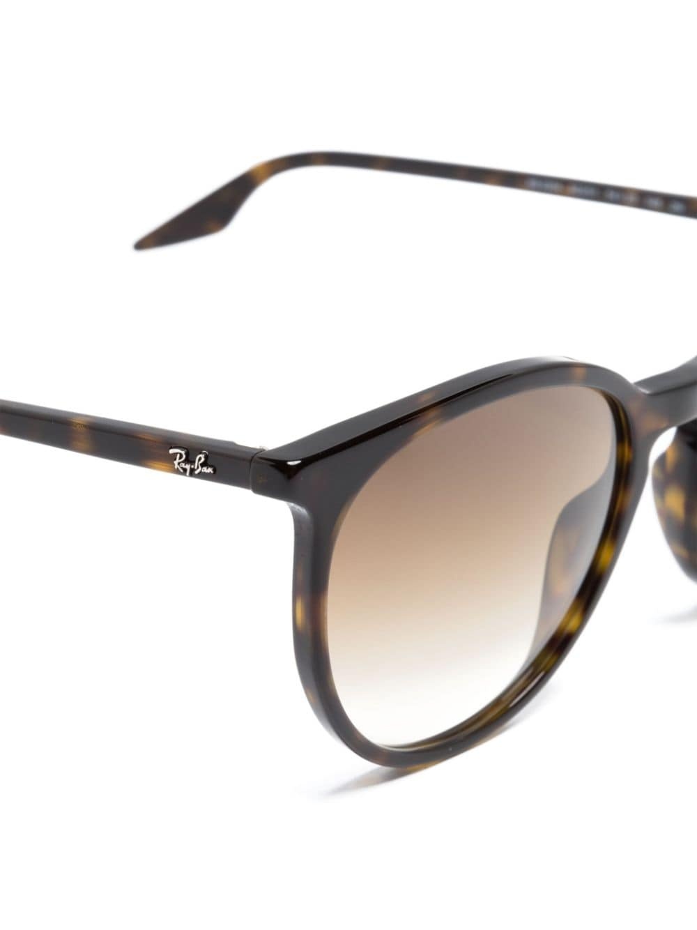 tortoiseshell-effect round-frame sunglasses - 3