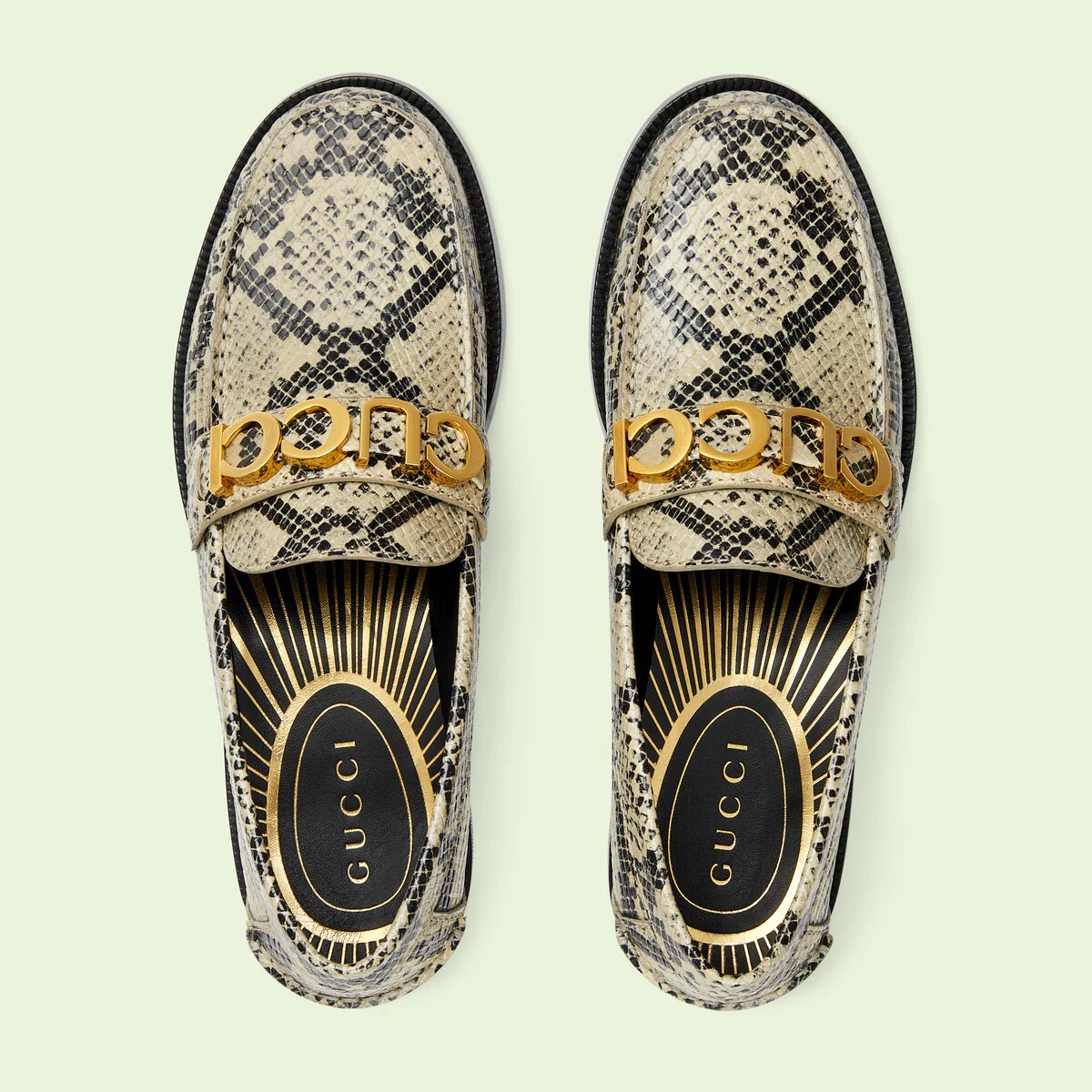 Women's Gucci python print loafer - 4