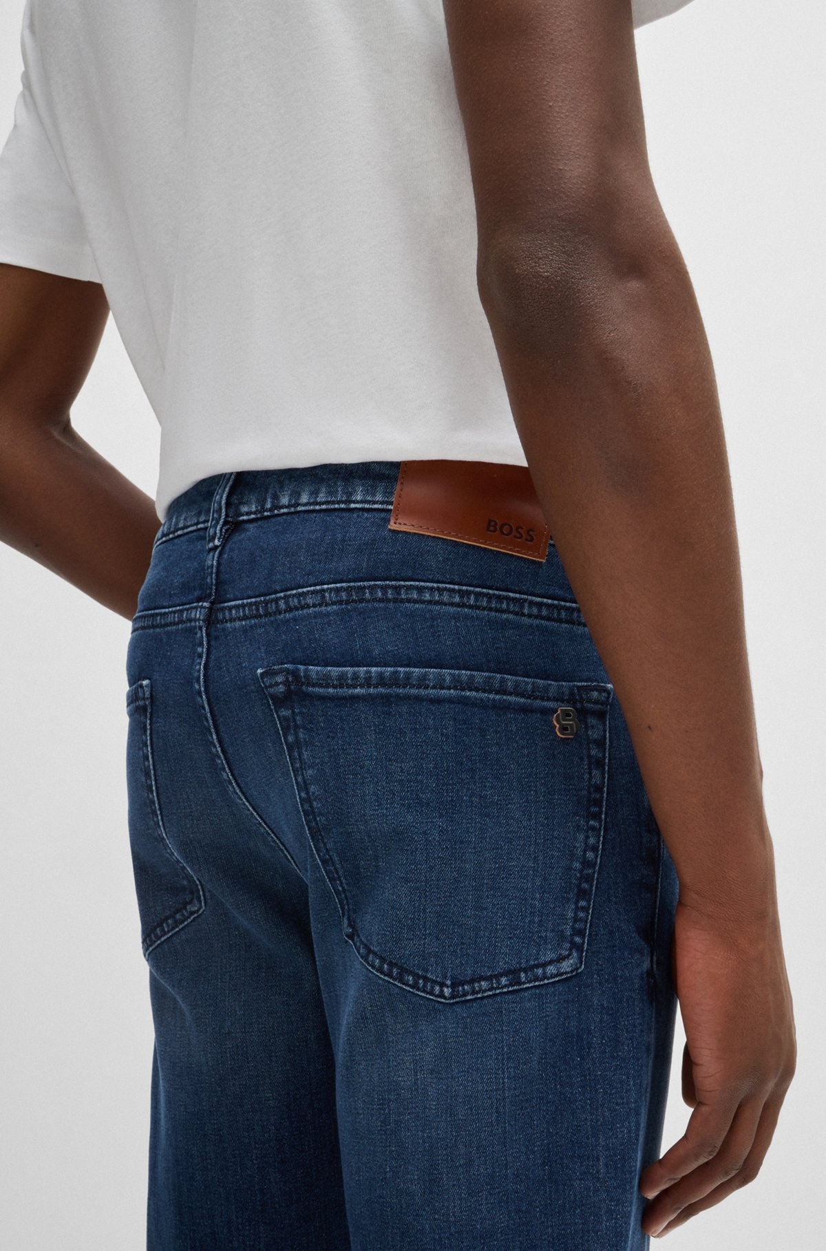 MAINE REGULAR-FIT JEANS IN BLUE STRETCH DENIM - 5
