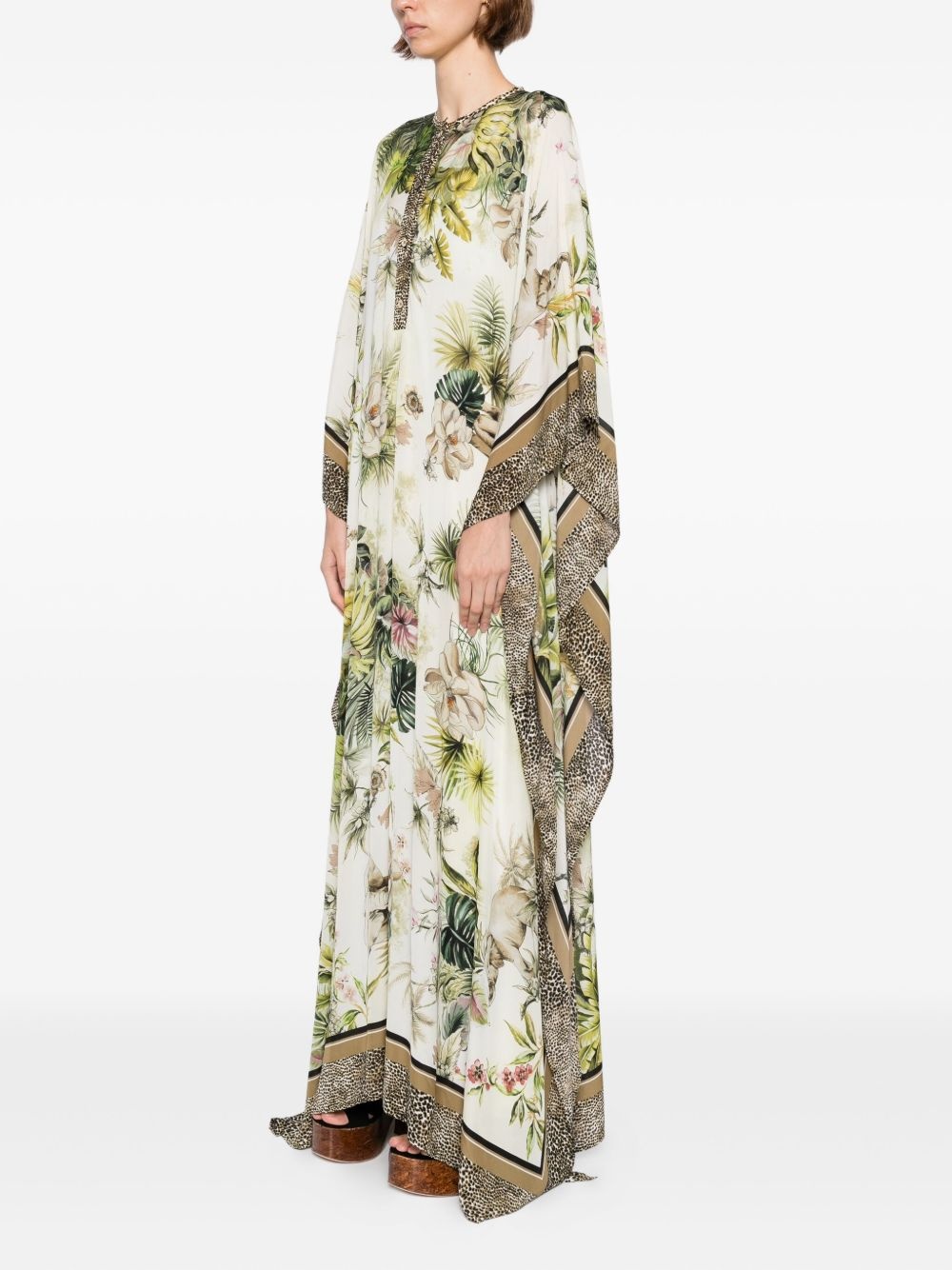 savannah-print chiffon kaftan - 3