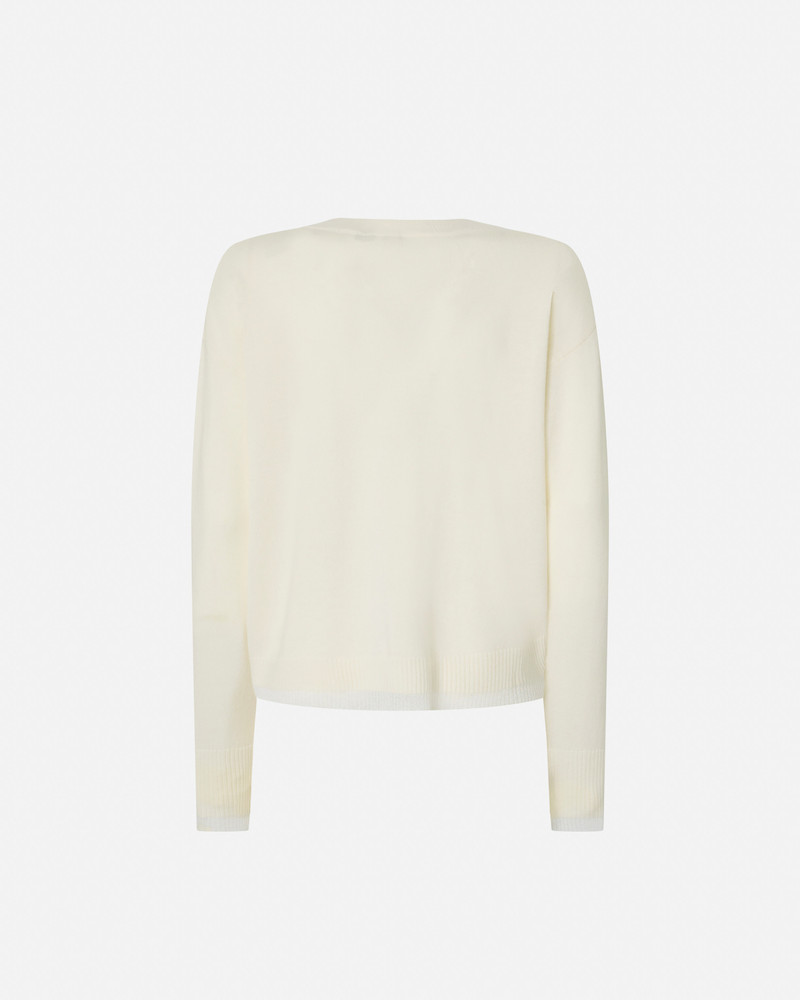 백색 CASHMERE-BLEND V-NECK 펌프 6