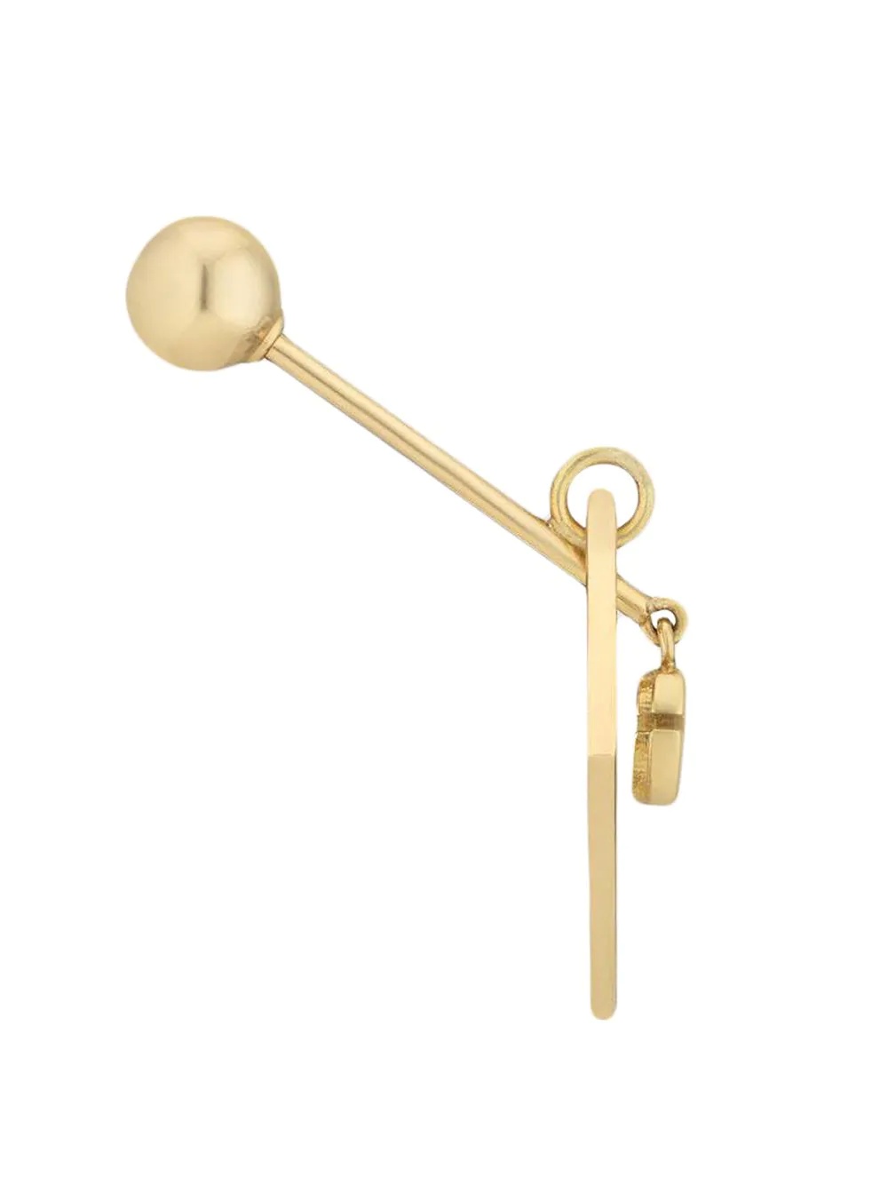 18kt yellow gold GG Running earring - 3