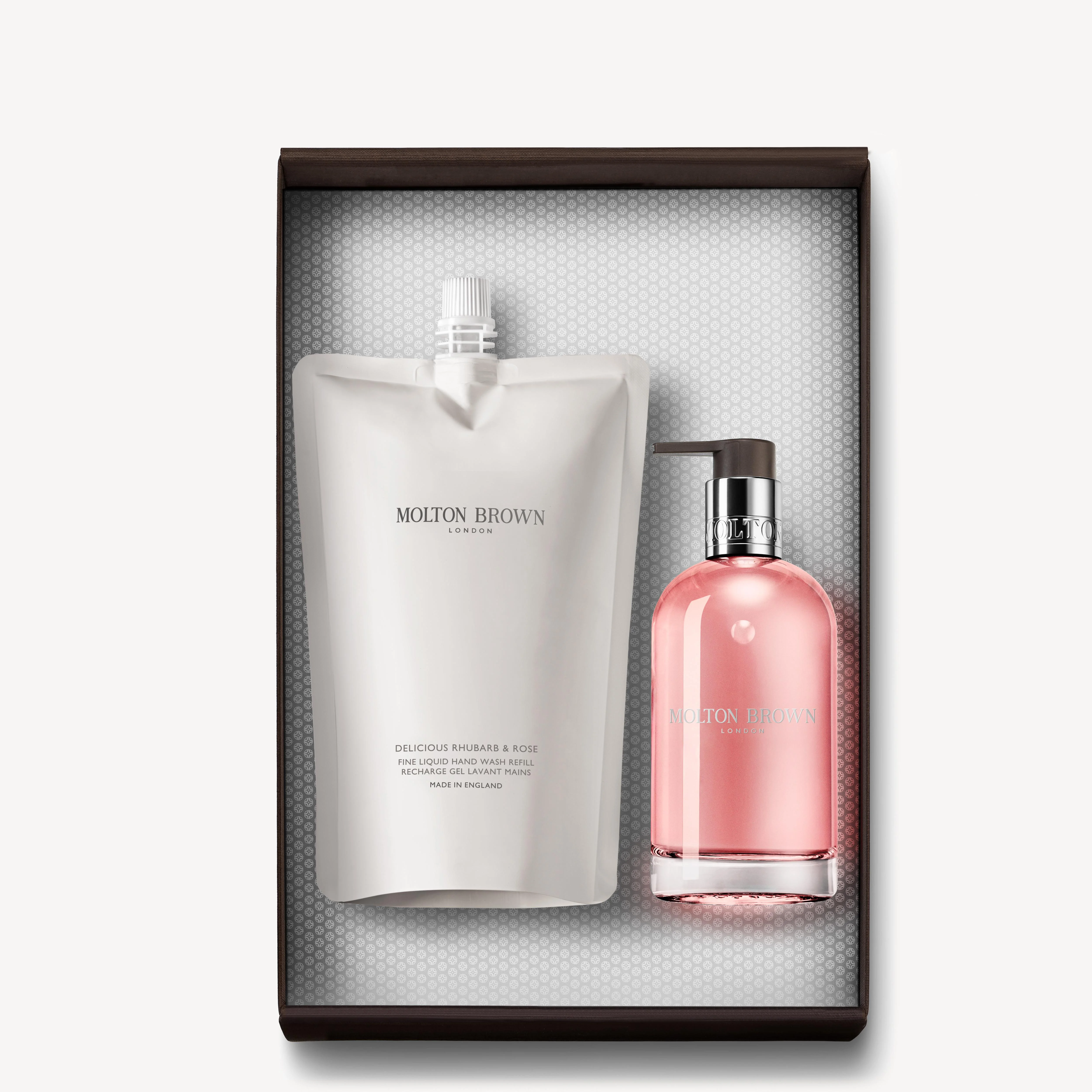 Delicious Rhubarb & Rose Hand Wash Refill Bottle Gift Set - 1
