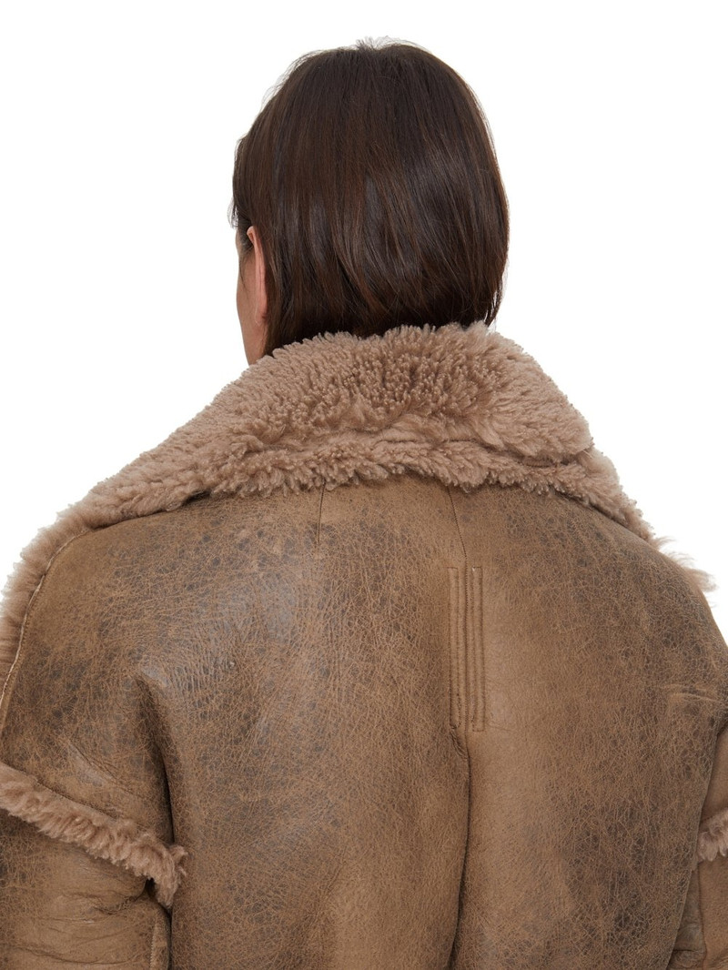 Slim-Fit Panelled Shearling Jacket Brown 5