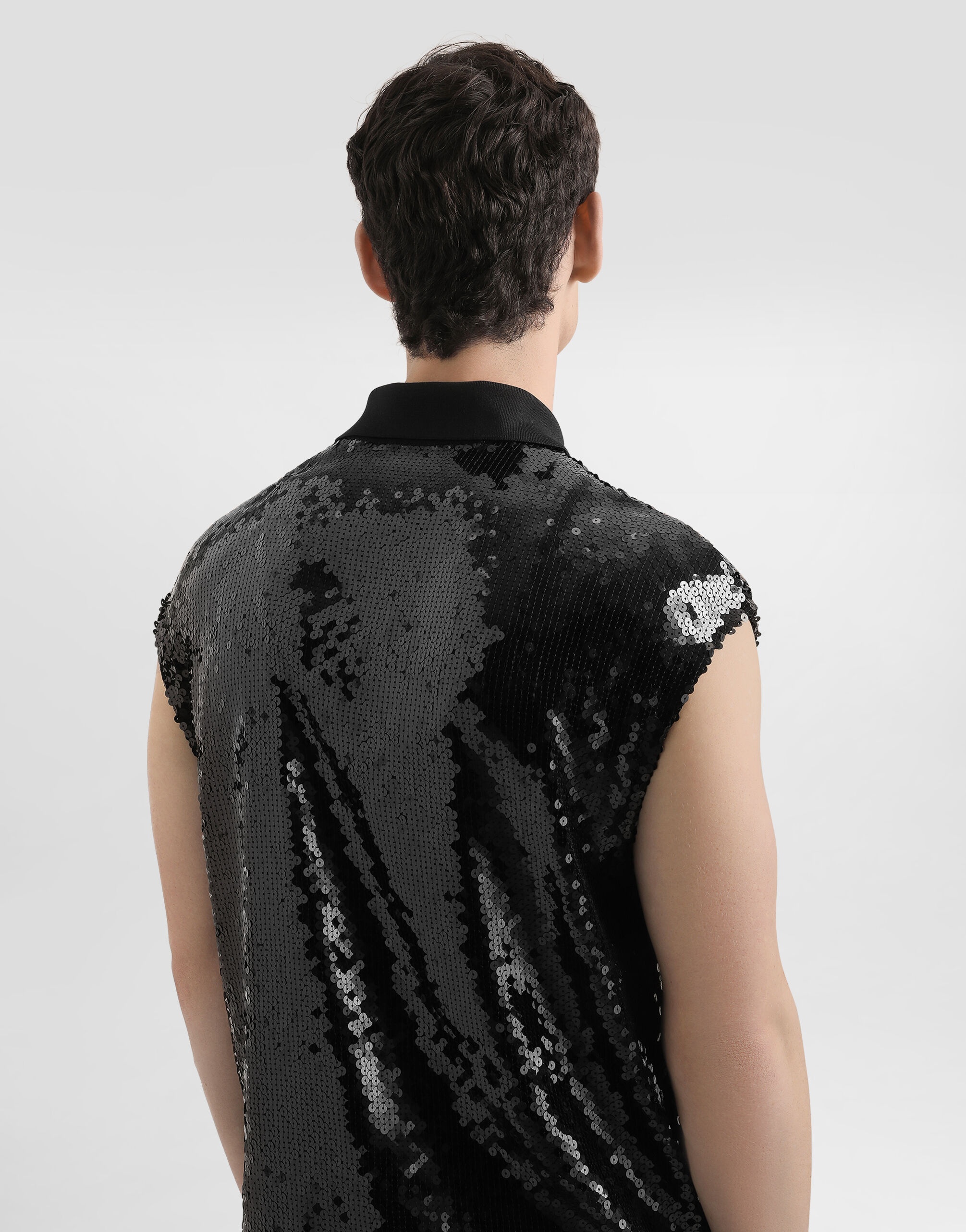 Sleeveless polo with sequins - 5