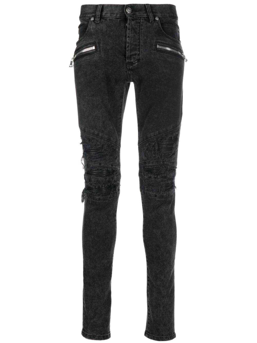 raw-cut skinny jeans - 1