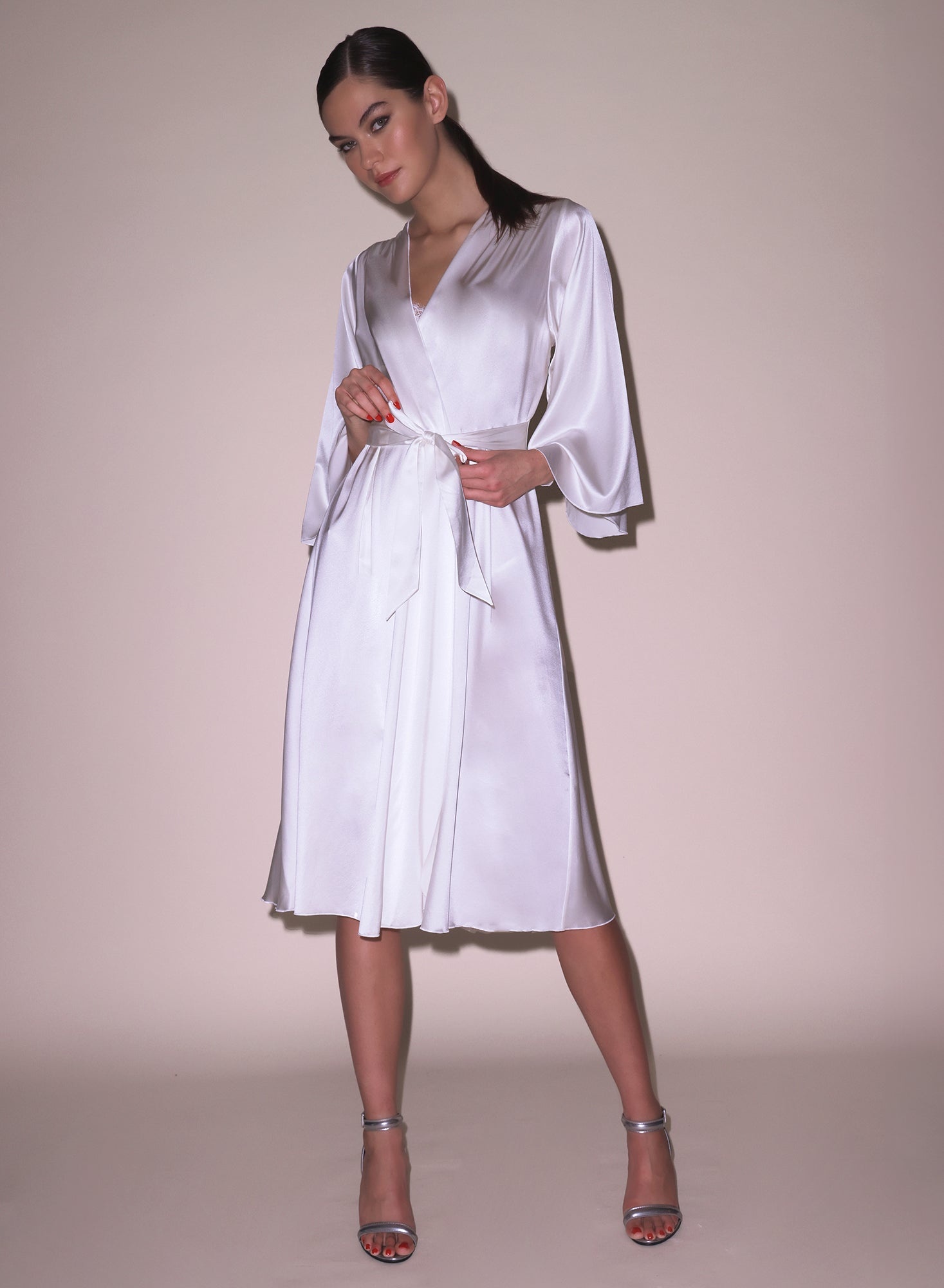 Midi Angel Sleeve Robe - 4