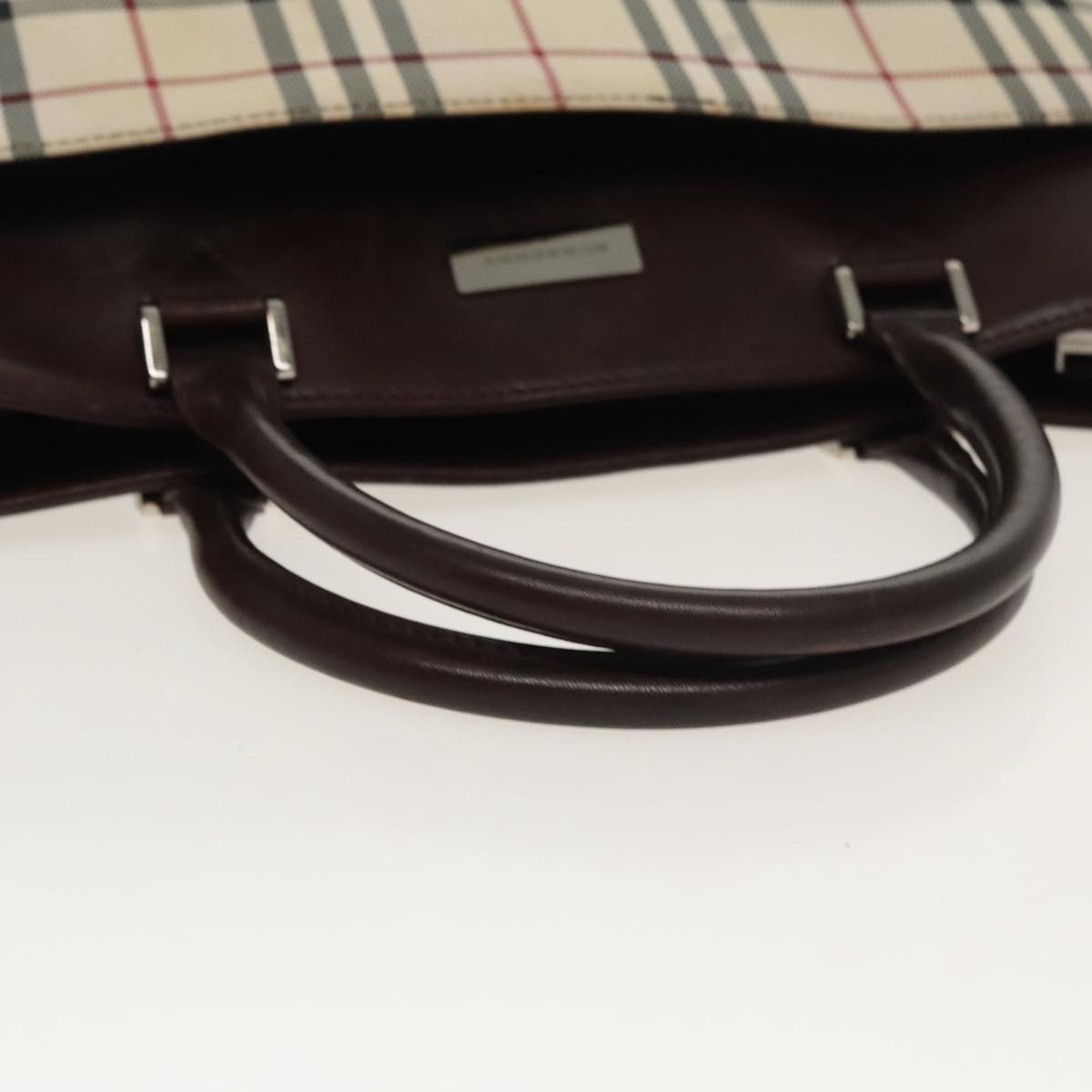 Burberry Nova Check Tote Bag Canvas Beige Brown - 7