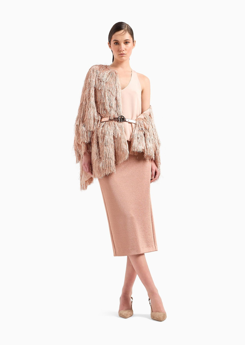 GIORGIO ARMANI Longuette skirt in viscose bonded jersey outlook