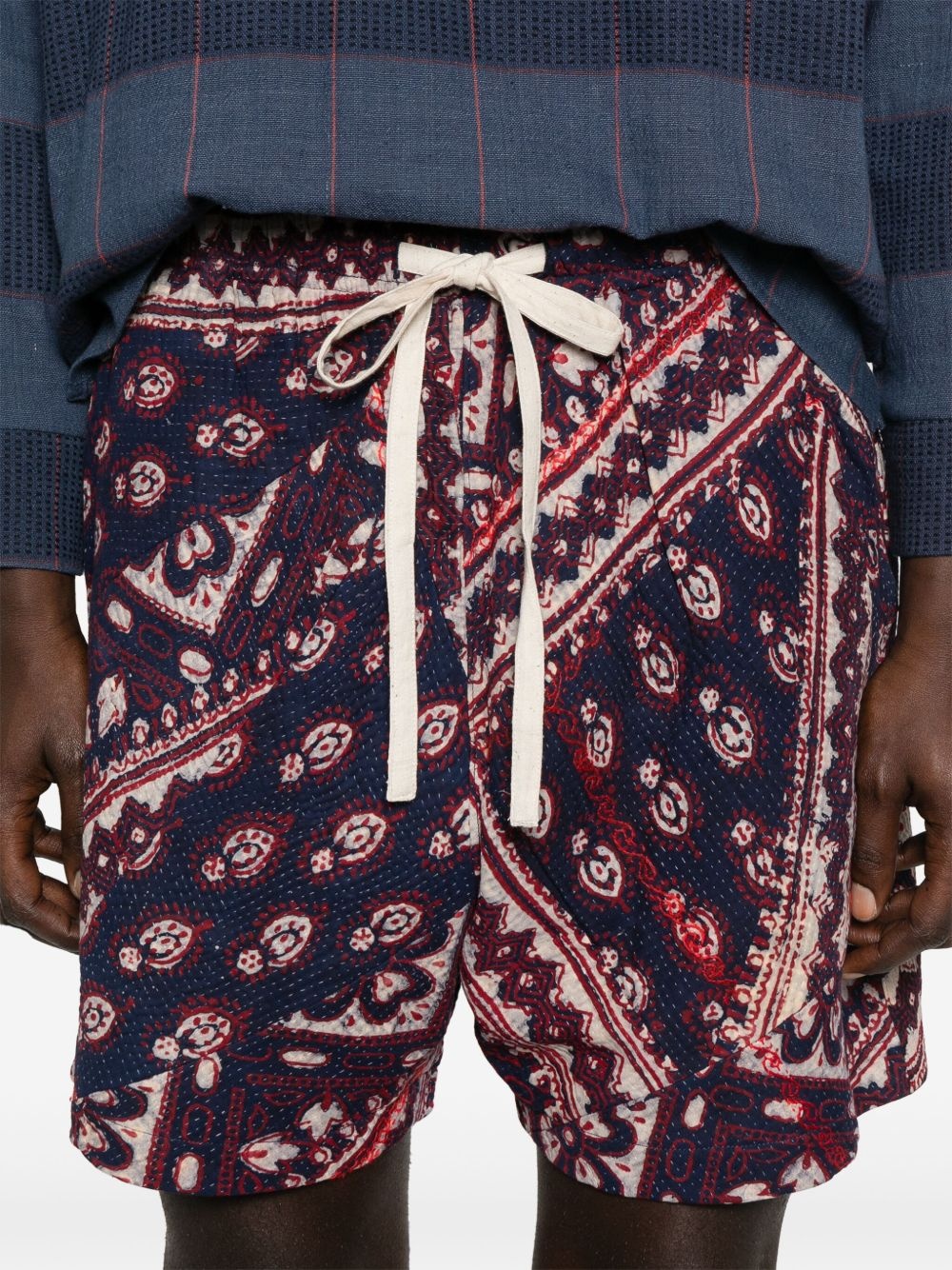 patchwork-design shorts - 5