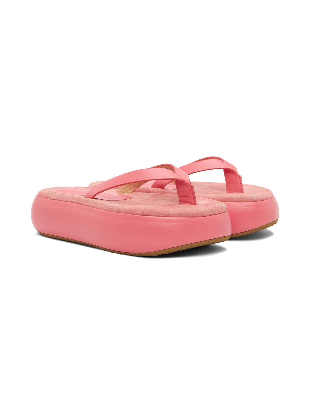 Pink Boat Flip Flop Platform Slides - 4