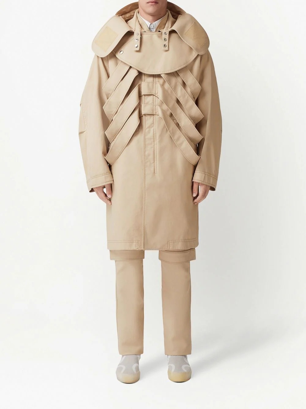 detachable-hood oversized cotton parka - 2